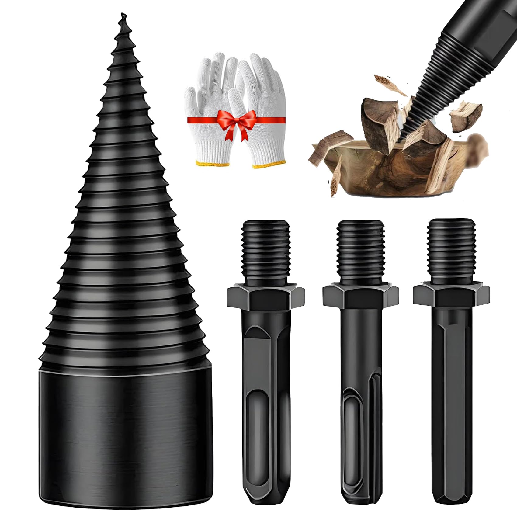 Shirem Easysplit Drill Bit - 32mm/42mm Wood Log Splitter & Firewood Drill Bit for Easy Wood Splitting | Perfect for Firewood Preparation, DIY Woodworking, and Camping