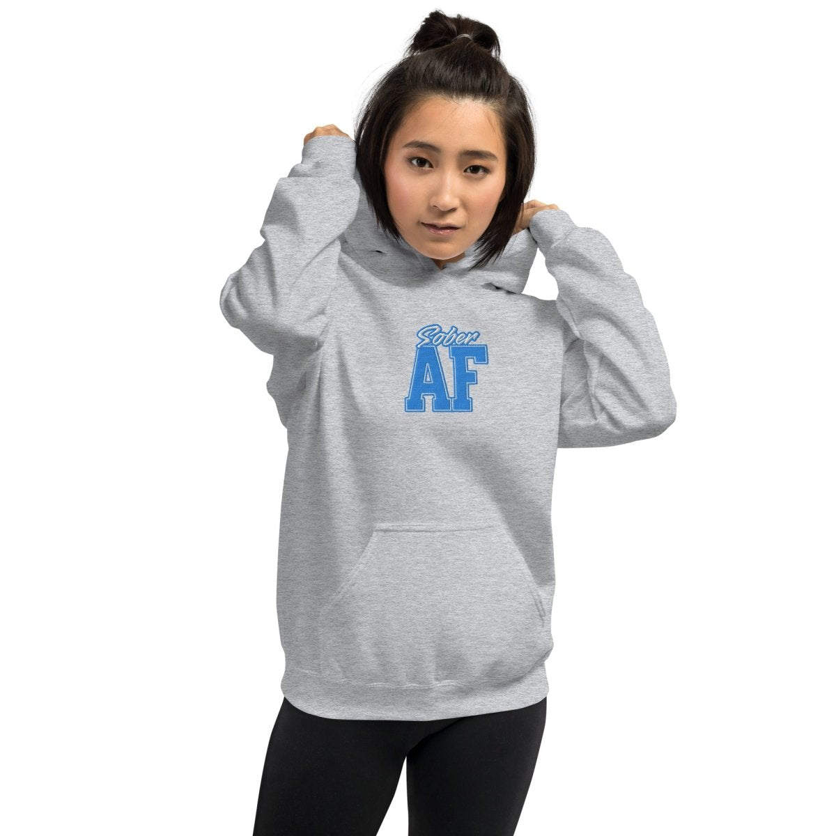Sober AF Premium Embroidered Unisex Hoodie - Soft Cotton Pullover Sweatshirt for Men & Women | Perfect for Casual Wear, Street Style & Everyday Comfort