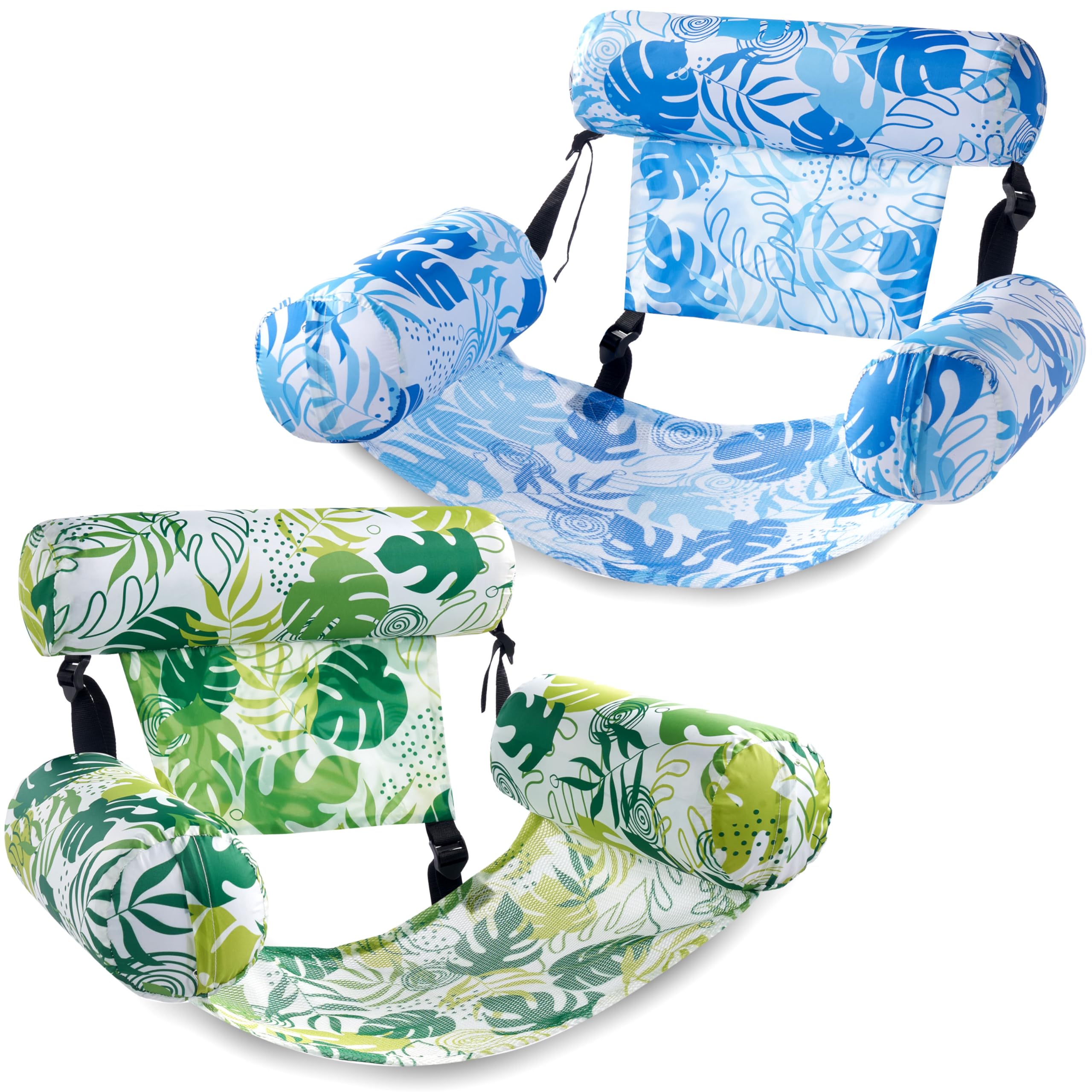 **SLOOSH 2-Pack Inflatable Pool Floats for Adults - Heavy Duty Floating Lounge Chairs with Pool Noodles - Perfect for Summer, Beach, Lake, and Pool Parties**    *(Use Case: Relaxing in the pool, floating on the lake, or lounging at beach parties with friends and family.)*