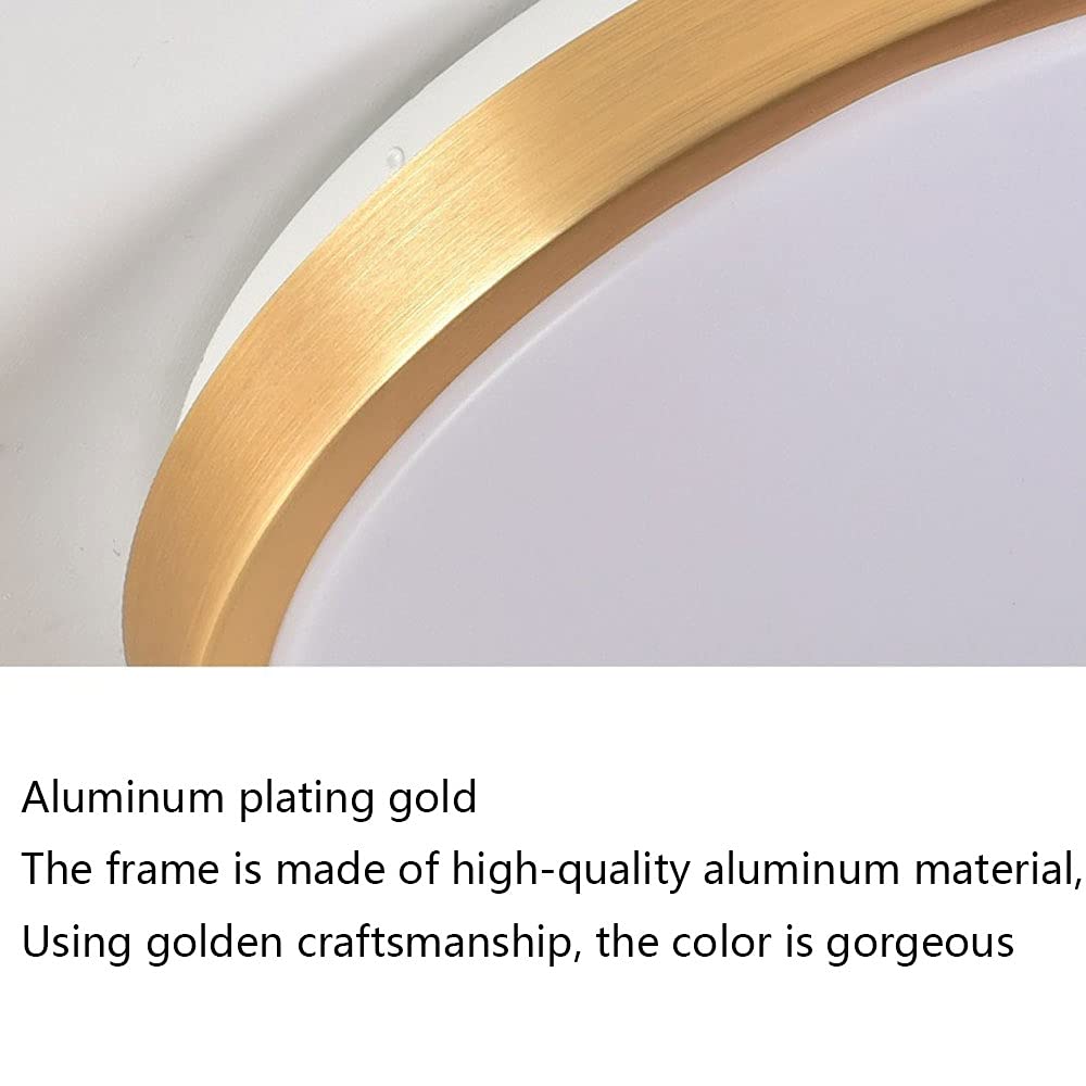 12W Tri-Tone LED Ceiling Light Fixture - 1190lm Golden Aluminum Recessed Lighting for Bedroom & Balcony | Easy Installation, Close-to-Ceiling Design | Modern & Energy-Efficient Home Lighting Solution