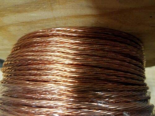 6 AWG 25 Feet Bare Copper Grounding Wire - Stranded Bare Copper Cable for Pool, Spa, Generator & Electronics - DIY Electrical Projects & Home Improvement