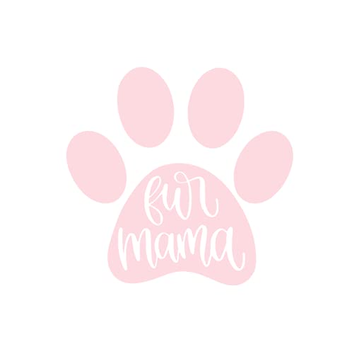 Fur Mama Iron On Decal - Cute Animal Lover Vinyl Patch for DIY T-Shirts & Hats - Pink Heat Transfer for Pet Lovers - Perfect for Customizing Clothes, Bags & Gifts