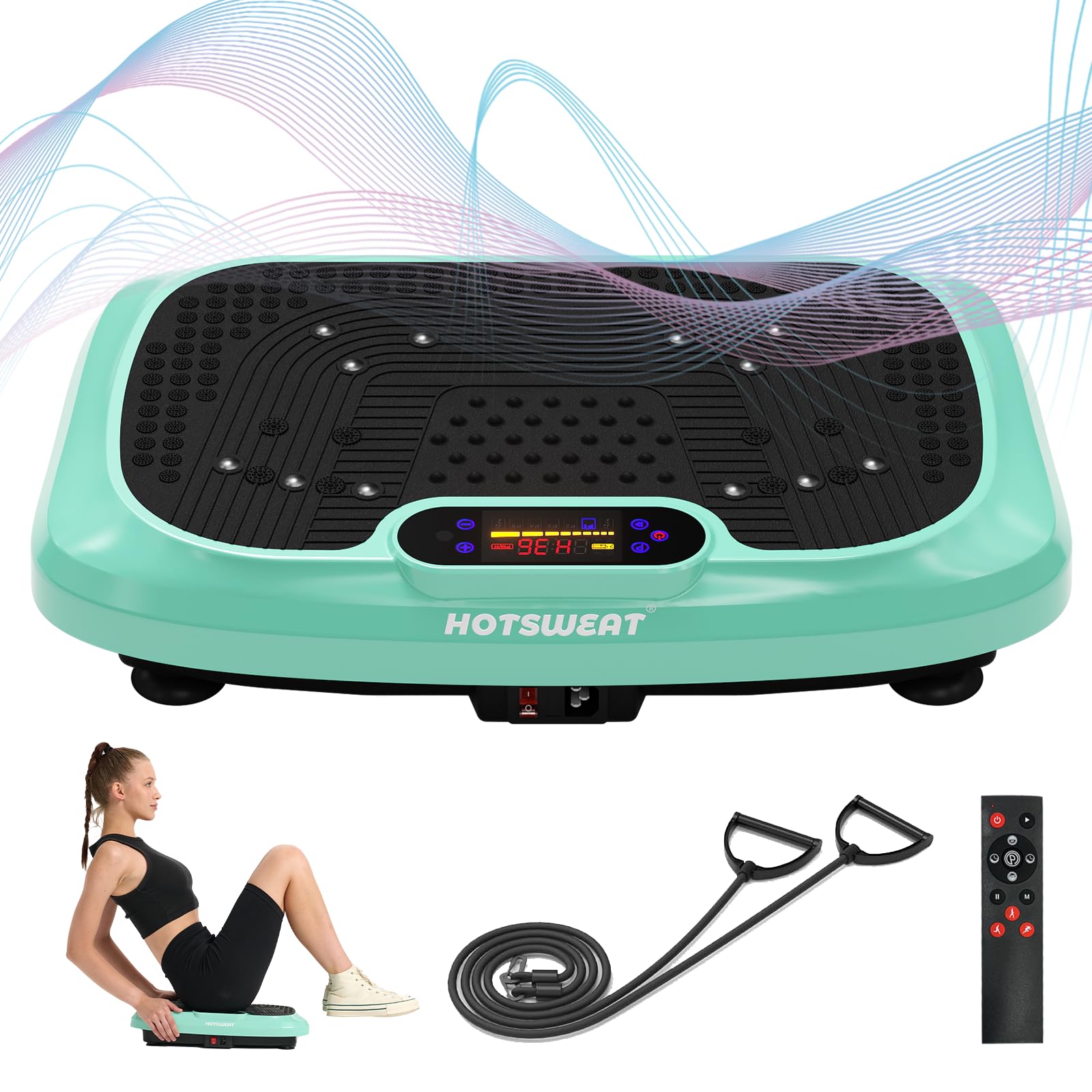 Vibration Plate Exercise Machine for Lymphatic Drainage & Weight Loss - Power Plate Vibrating Platform with 120 Speed Levels - Home Gym Workout Equipment for Cellulite Reduction, Muscle Recovery & Fitness Training