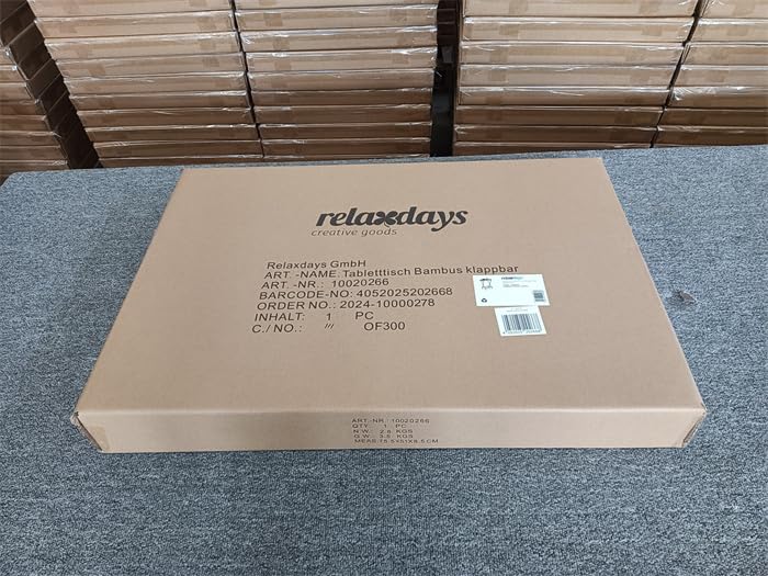 **Relaxdays Bamboo Tray Table - Foldable Serving Table for Breakfast in Bed, Sofa, or Outdoor Use - Natural Brown - 66 x 50 x 38.5 cm**    *(Perfect for cozy mornings, TV snacks, picnics, or as a stylish side table!)*