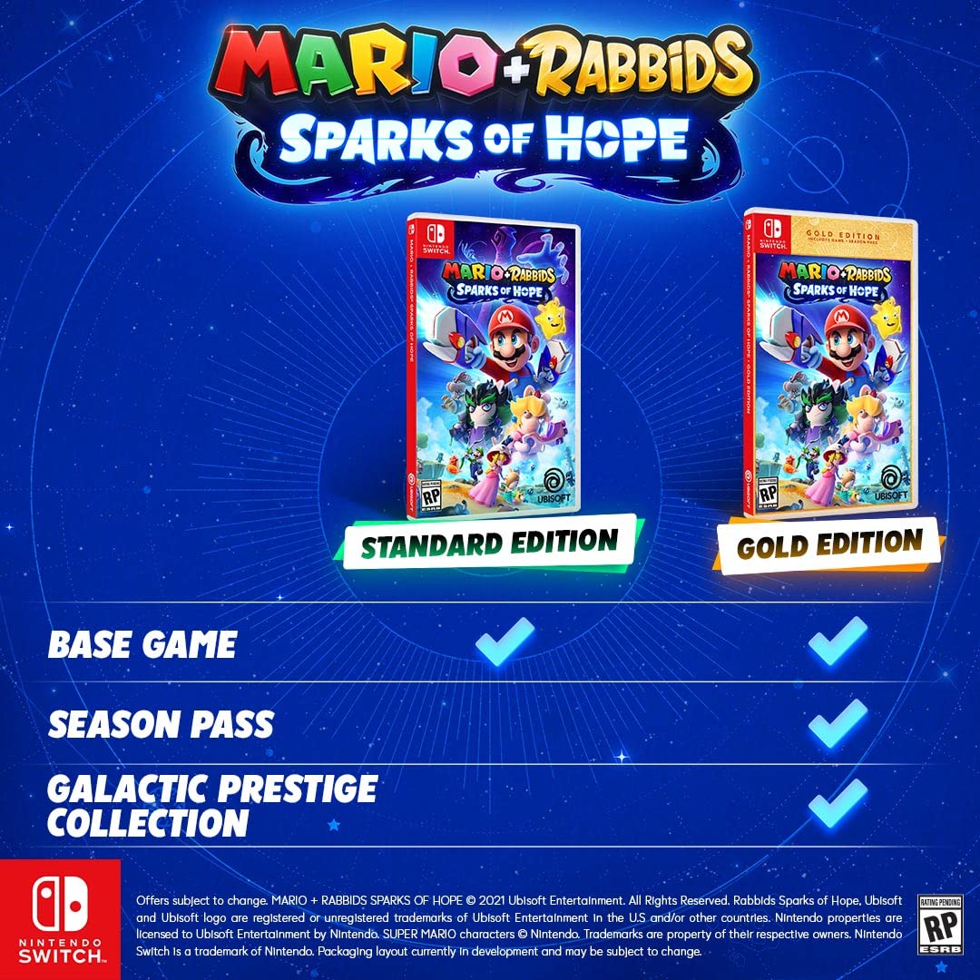 Mario + Rabbids Sparks of Hope GOLD Edition for Nintendo Switch - Limited Edition Game with Exclusive Content - Perfect for Family Fun and Adventure Gaming