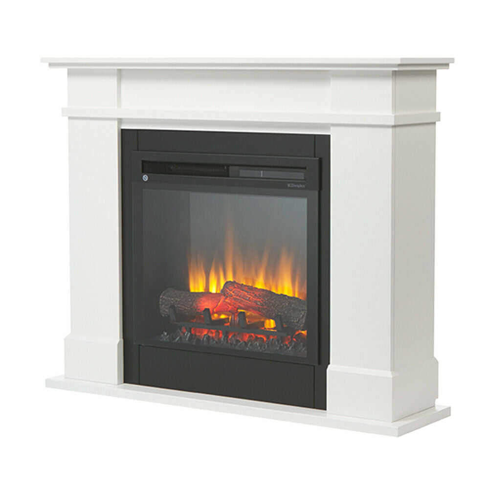 Dimplex 110cm 1.5KW Medium LED Electric Fireplace Heater - White RAL15AU - Wall Mounted Room Heater for Living Room, Bedroom & Office