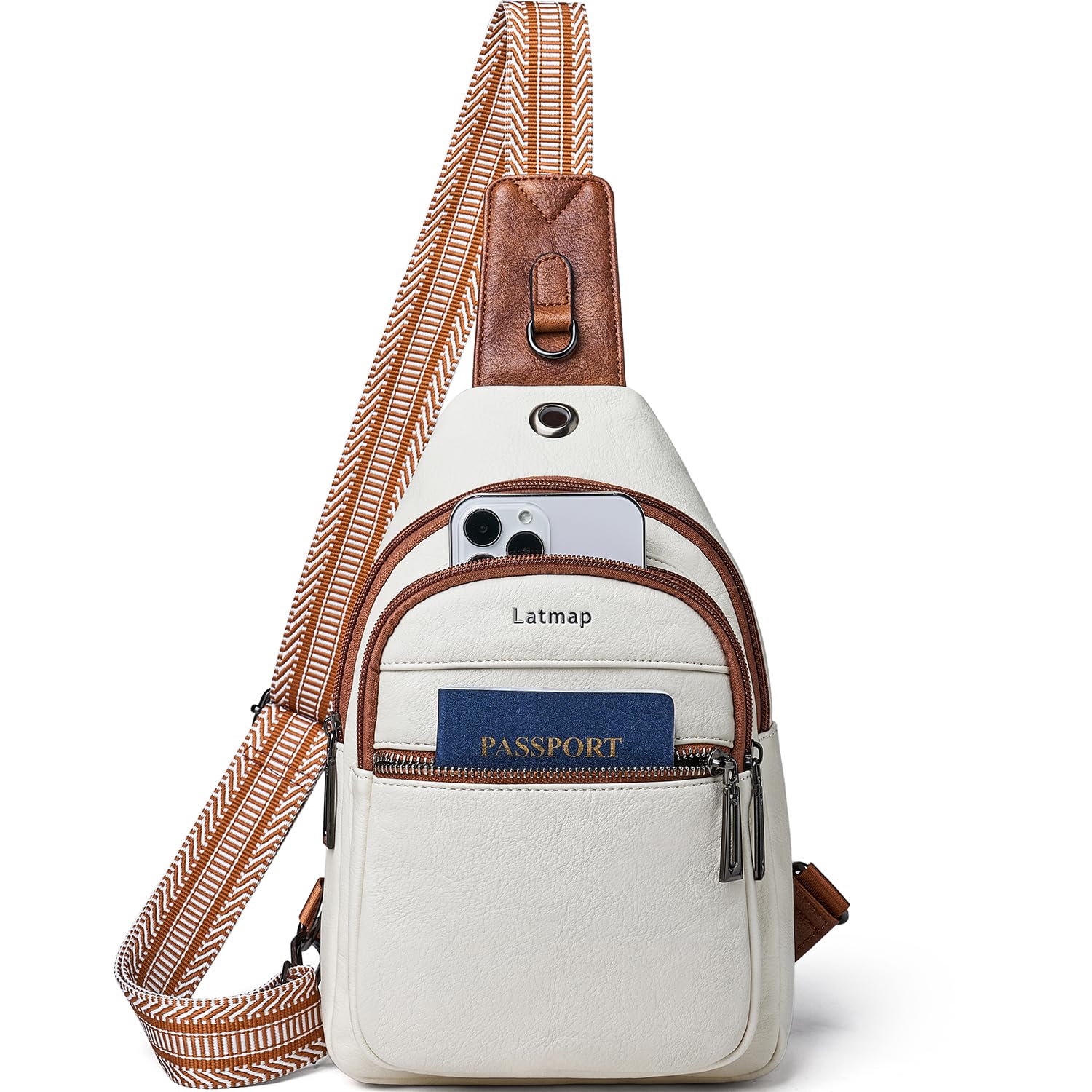 7L Sling Bag for Women & Men - Crossbody Shoulder Tote Belt Bag Backpack Fanny Pack - Travel Purse Faux Leather - Perfect for Hiking, Gym & Daily Commute