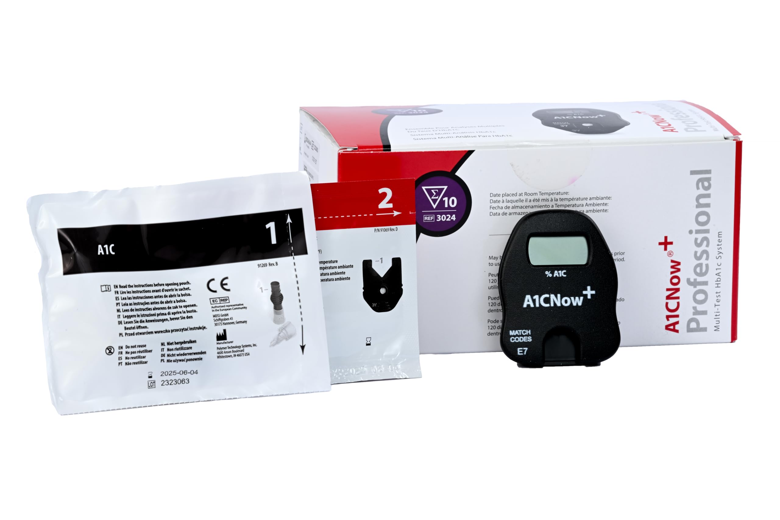 A1C Now+ Multi-Test Blood Glucose Monitoring System - 10 Test Kit for Diabetes Management | Home Use & Doctor's Office Testing