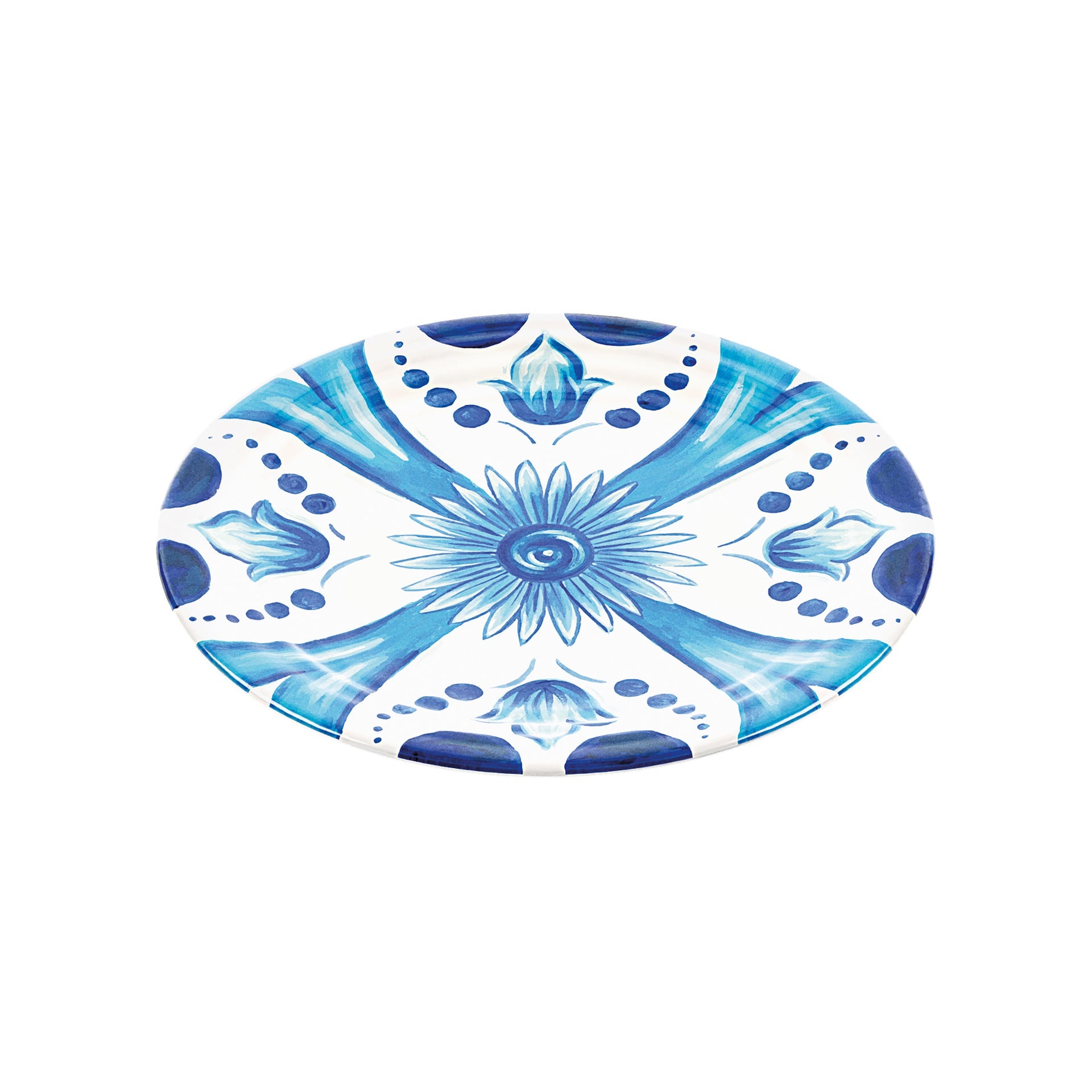 Mediterranean Blue Dessert Plates Set of 6 - Handmade Ceramic Small Plates for Cake, Pastry & Appetizers - Perfect for Dinner Parties, Tea Time & Home Decor