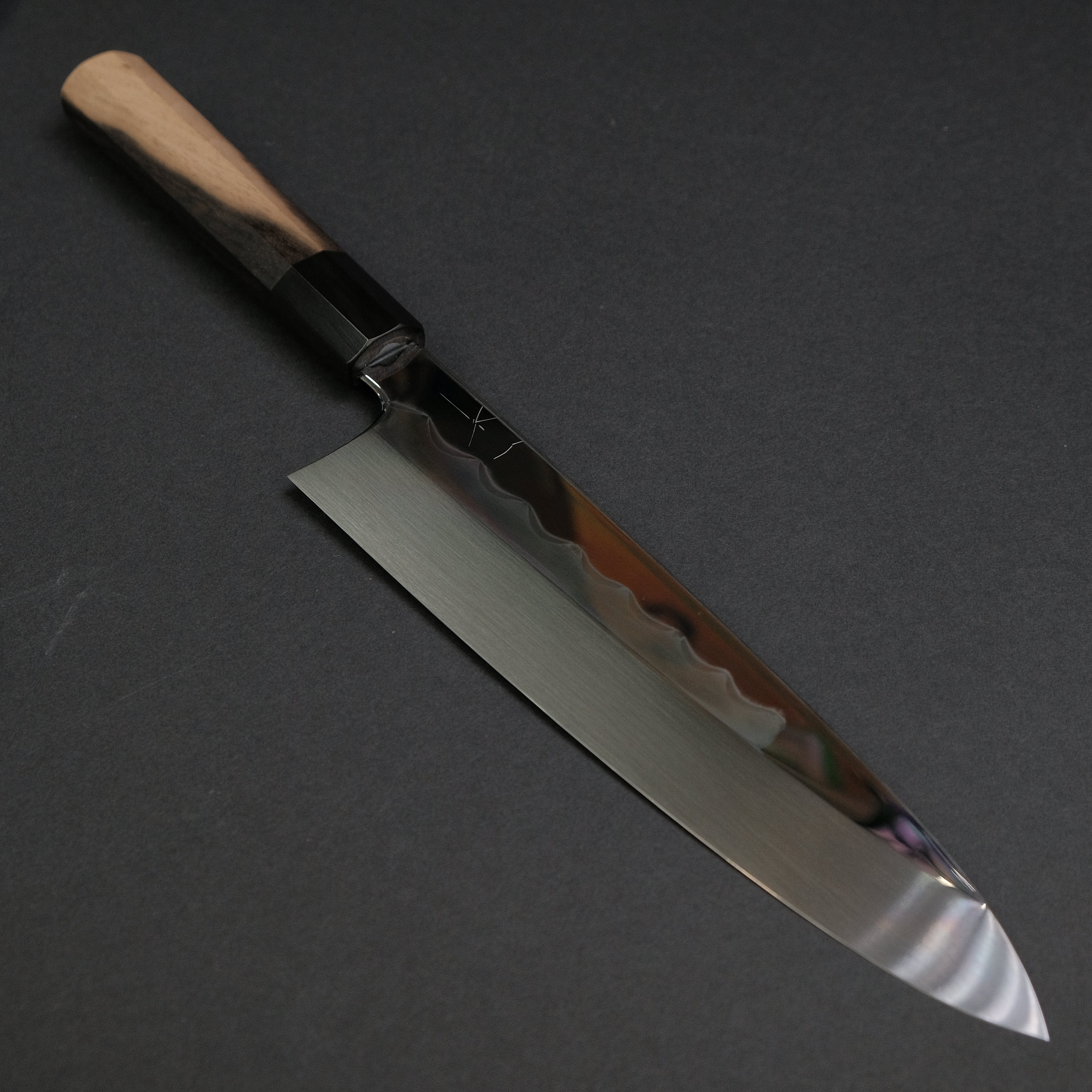 Hitohira Togashi White #1 Mizu Honyaki Gyuto 240mm Japanese Chef Knife with Kurokaki Persimmon Handle & Saya - Premium Kitchen Knife for Sushi, Sashimi & Meat Cutting (#086)