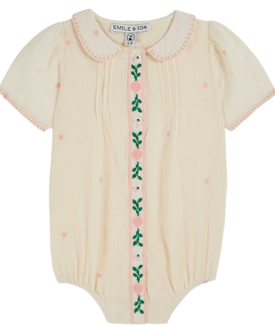 Emile & Ida Baby Romper - Soft Cotton Jumpsuit for Boys & Girls (6M, 12M, 18M) - Perfect for Playtime, Daycare & Family Outings