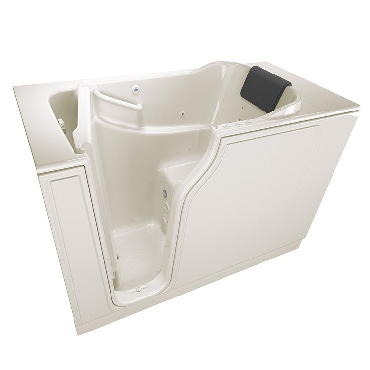 30W x 52L Gelcoat Walk-In Combination Bathtub - Left Hand Drain & Faucet | Durable & Non-Slip Surface for Safe Bathing | Perfect for Small Bathrooms & Elderly Accessibility