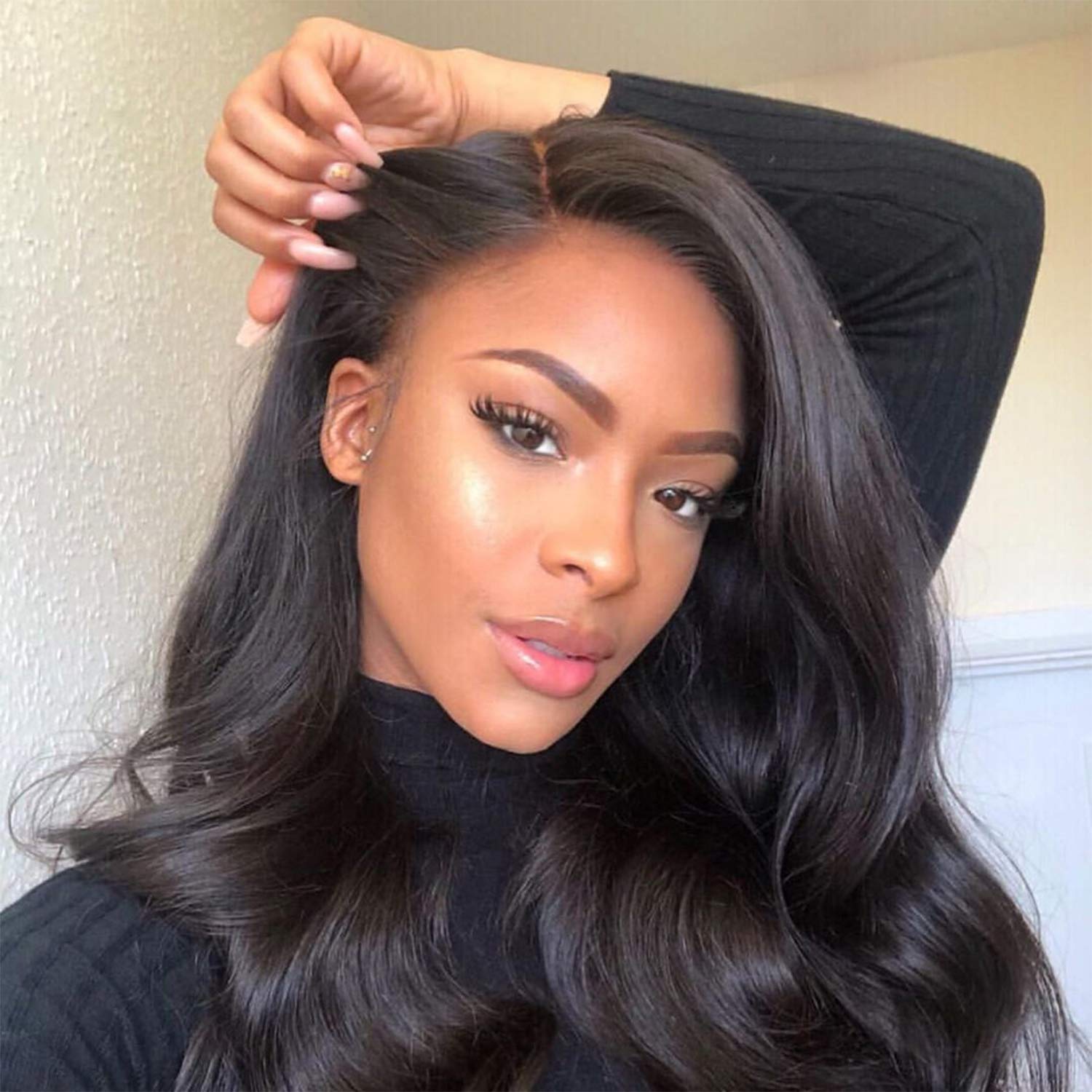 Brazilian Human Hair Body Wave Bundles with Lace Closure (14 16 18 20 Inch) - Unprocessed 100% Virgin Hair Extensions for Black Women - Perfect for Daily Styling, Weaves & Protective Hairstyles