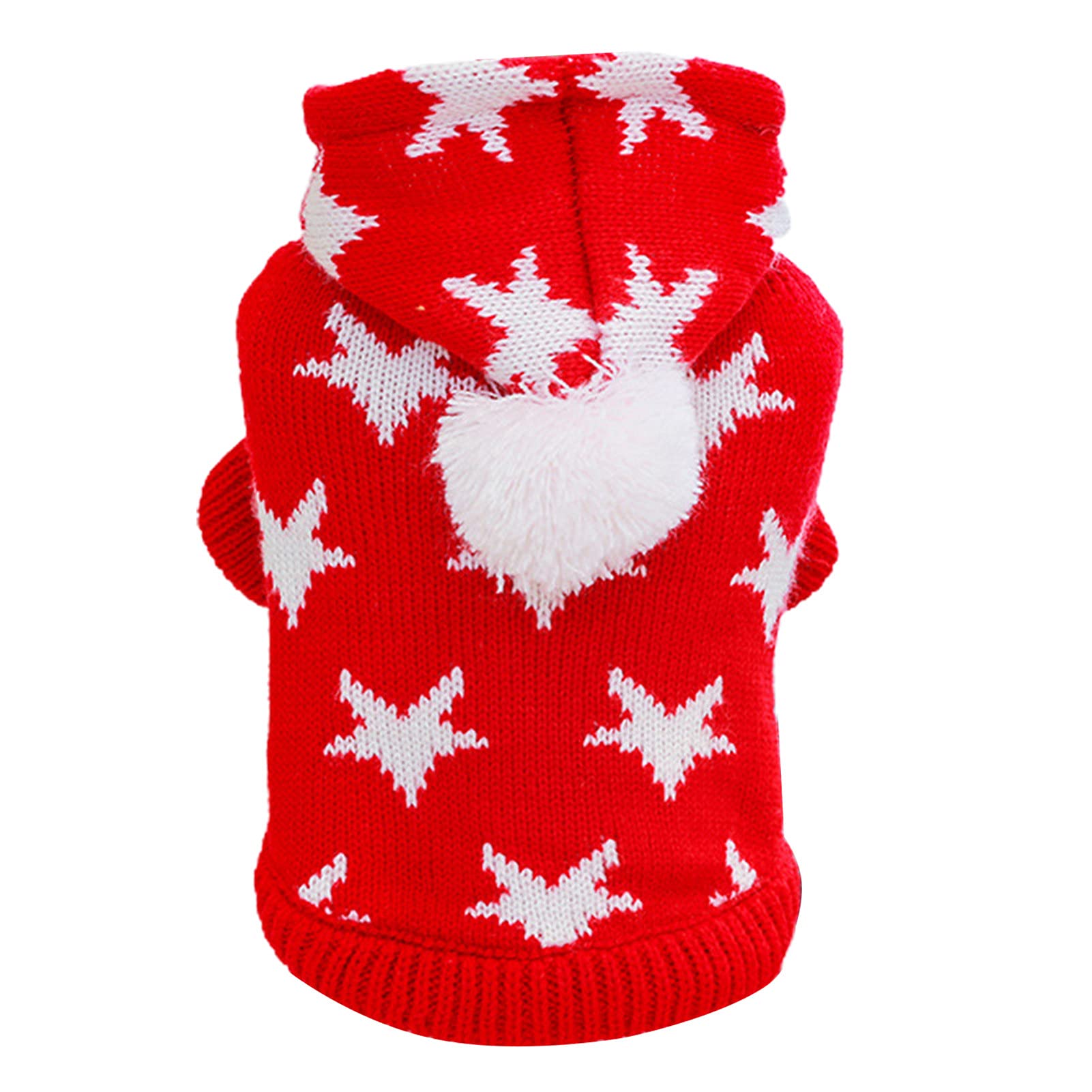 Fashionable Dog Sweater - Warm Winter Hooded Knitwear for Small Pets, Red XS - Perfect for Parties, Casual Wear & Cold Weather Outfits