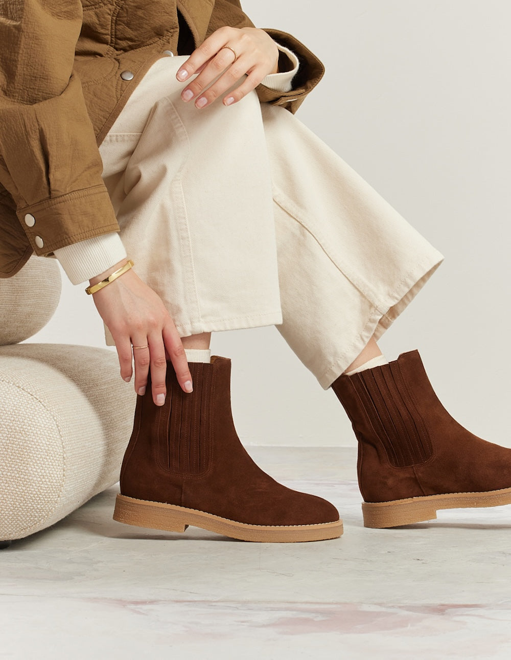 Isaure Brown Suede Ankle Boots for Women - Stylish & Comfortable Fall & Winter Fashion Booties for Casual Outfits & Office Wear