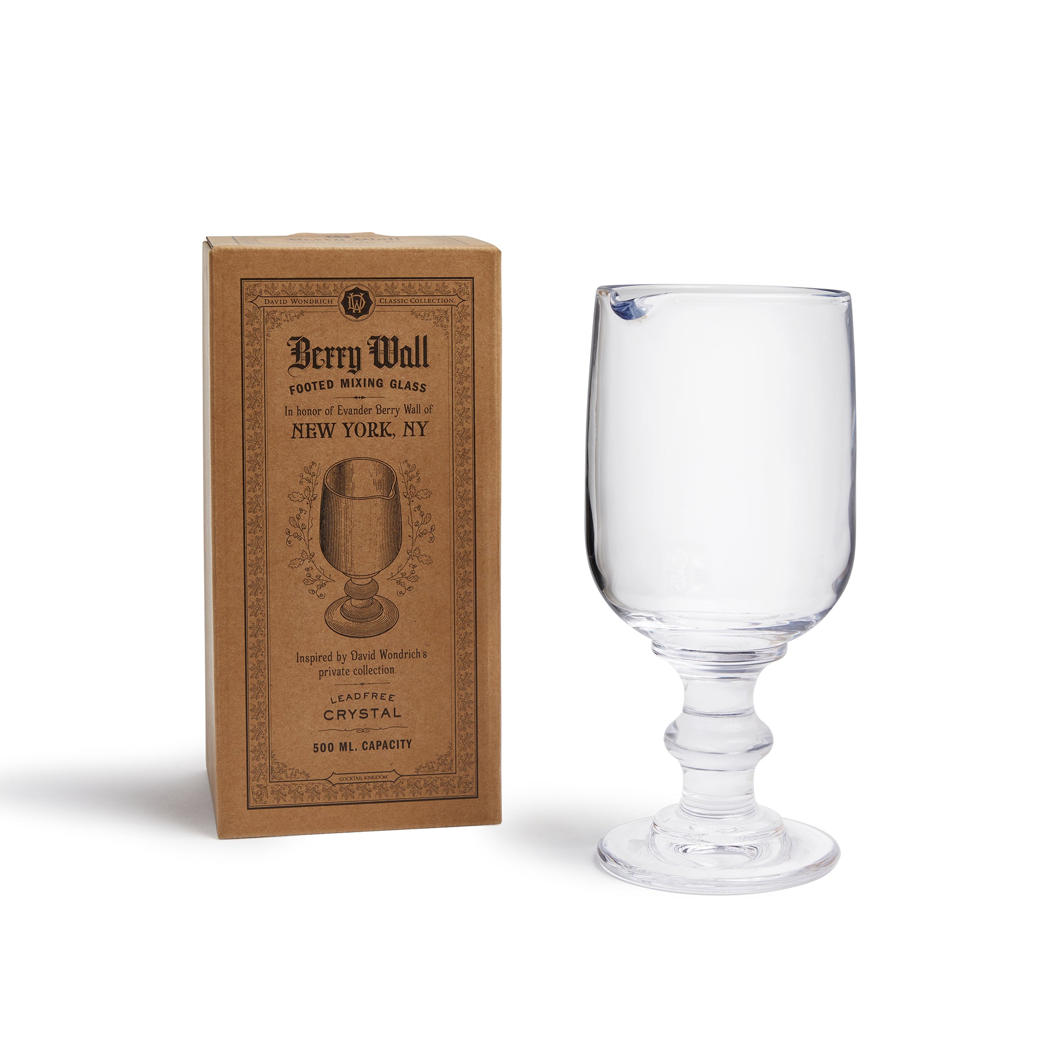 Berry Wall™ 500ml (17oz) Footed Mixing Glass - Premium Cocktail Mixing Cup for Bartenders, Home Bars & Craft Cocktails | Perfect for Mixing, Stirring & Serving Drinks
