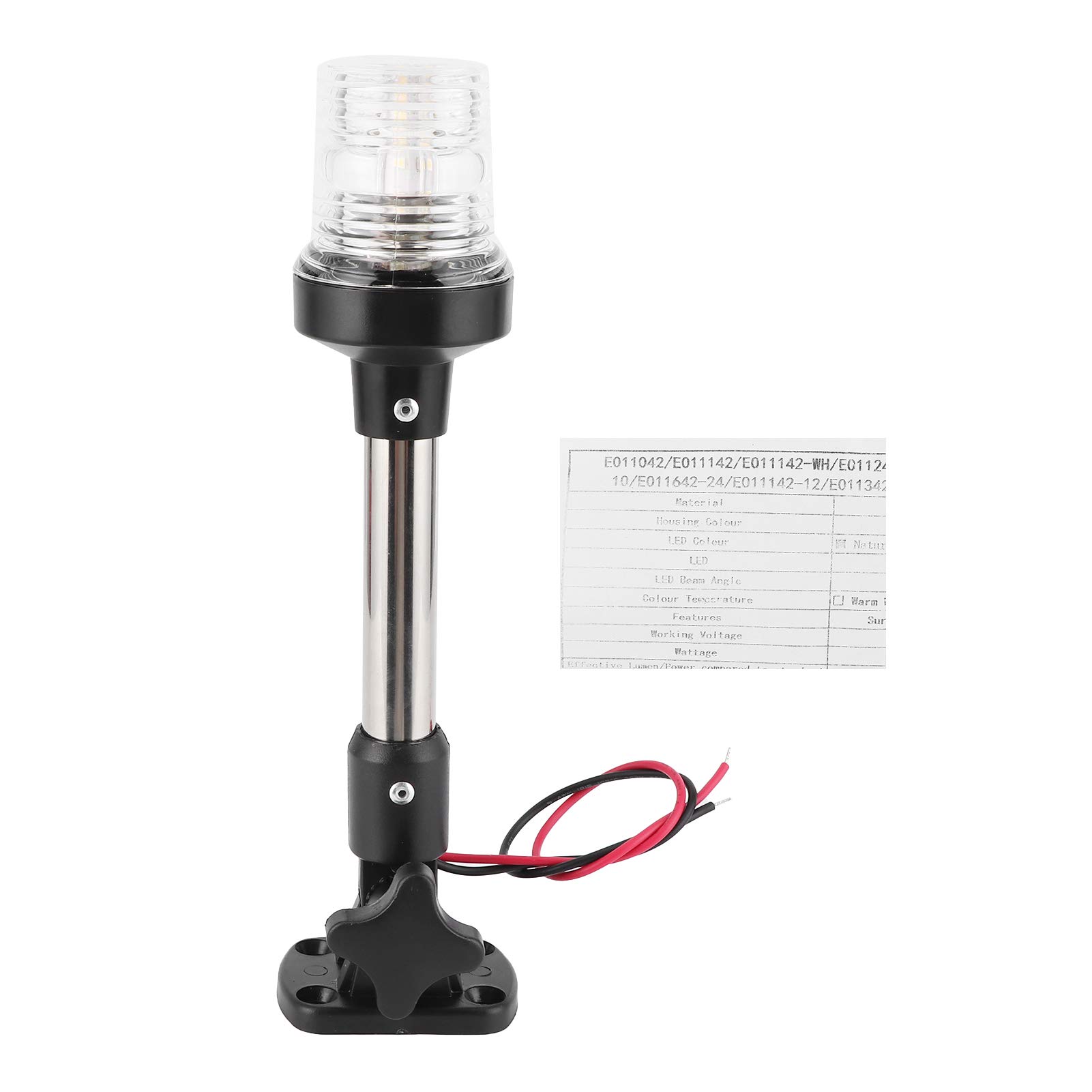 Foldable LED Navigation Anchor Lights 4000-4500K, 360° All-Round Lighting for Marine Boats, Yachts & RVs - Waterproof & Durable for Night Sailing, Fishing & Camping Adventures