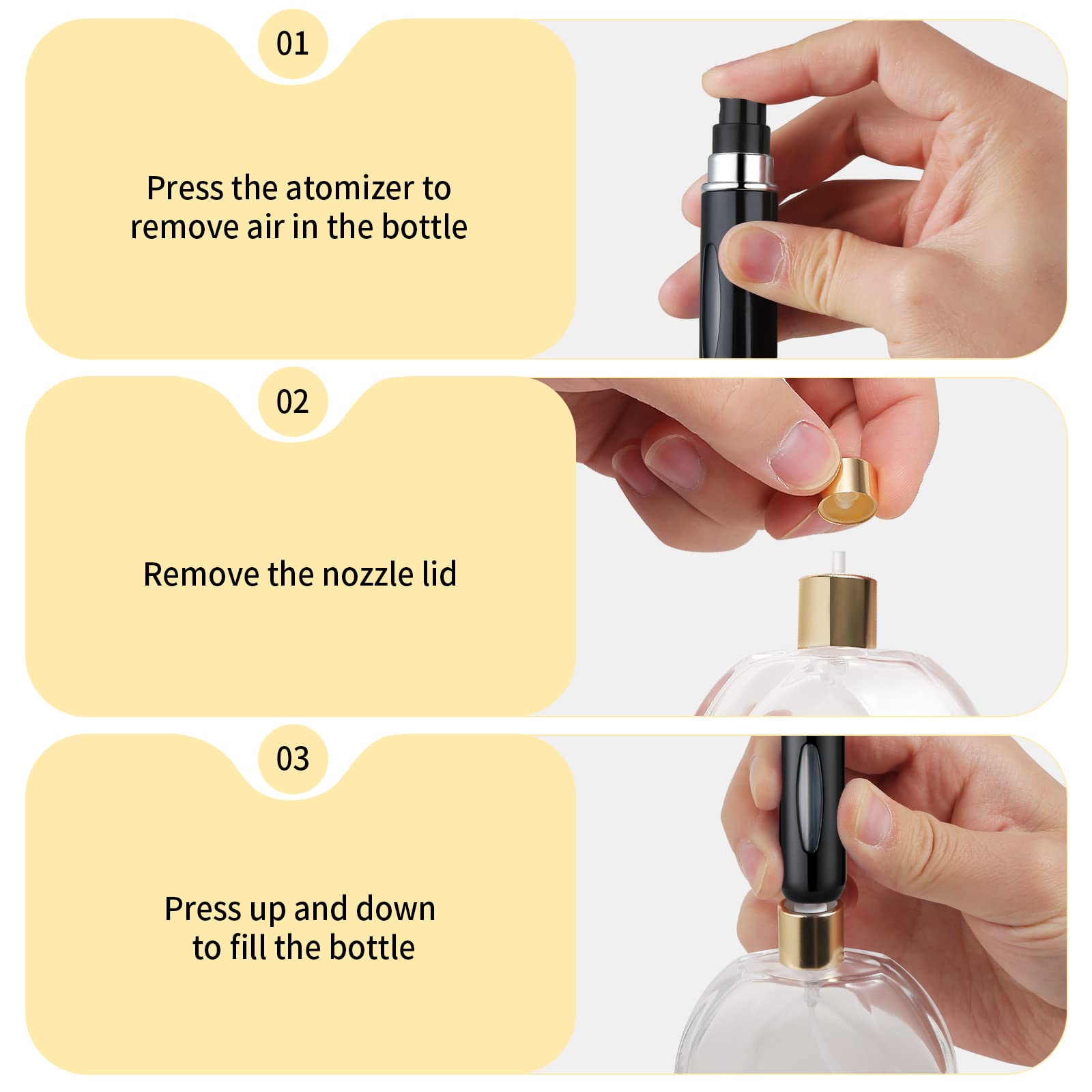 Refillable 5ml Aluminum Travel Perfume Bottle - Mini Cologne & Fragrance Atomizer Spray for Men & Women (Pink) - Perfect for Airplane Carry-on, Gym Bag & Purse Essentials