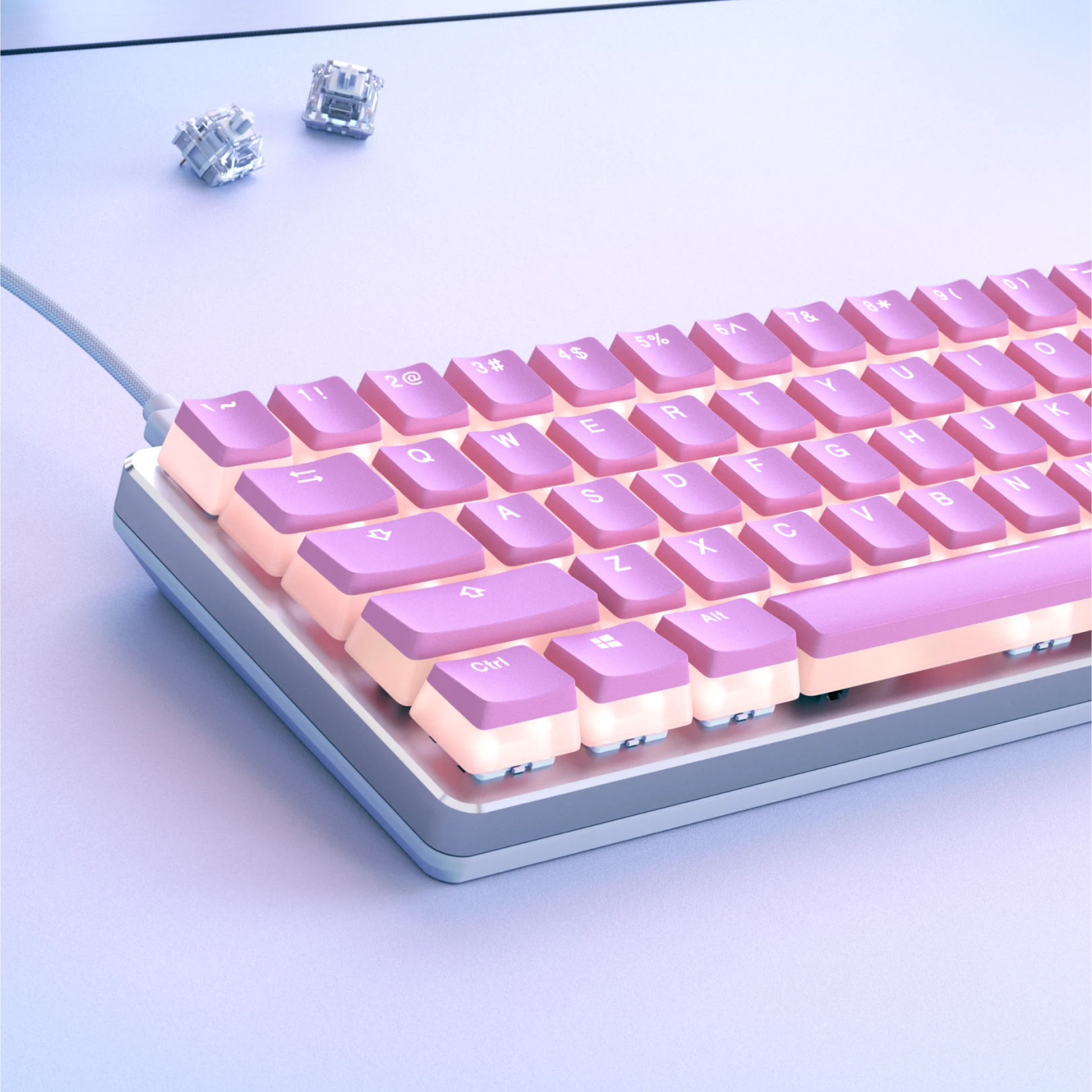 Glorious Aura Keycaps V2 - Premium PBT Double Shot Shine Through Backlit Mechanical Keyboard Keycaps (Black) - Perfect for Gaming, Typing & Custom Keyboard Builds