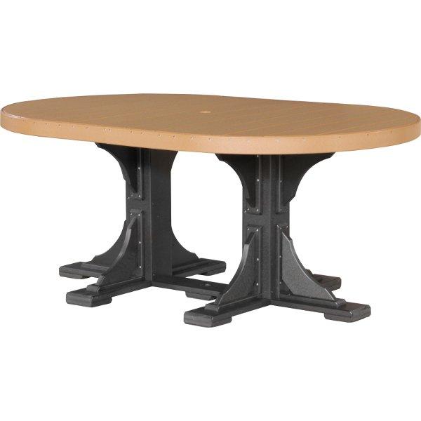 4ft x 6ft Oval Dining Table - Poly Resin Outdoor Patio Table for Garden, Poolside & Backyard Entertaining - Weatherproof & Durable
