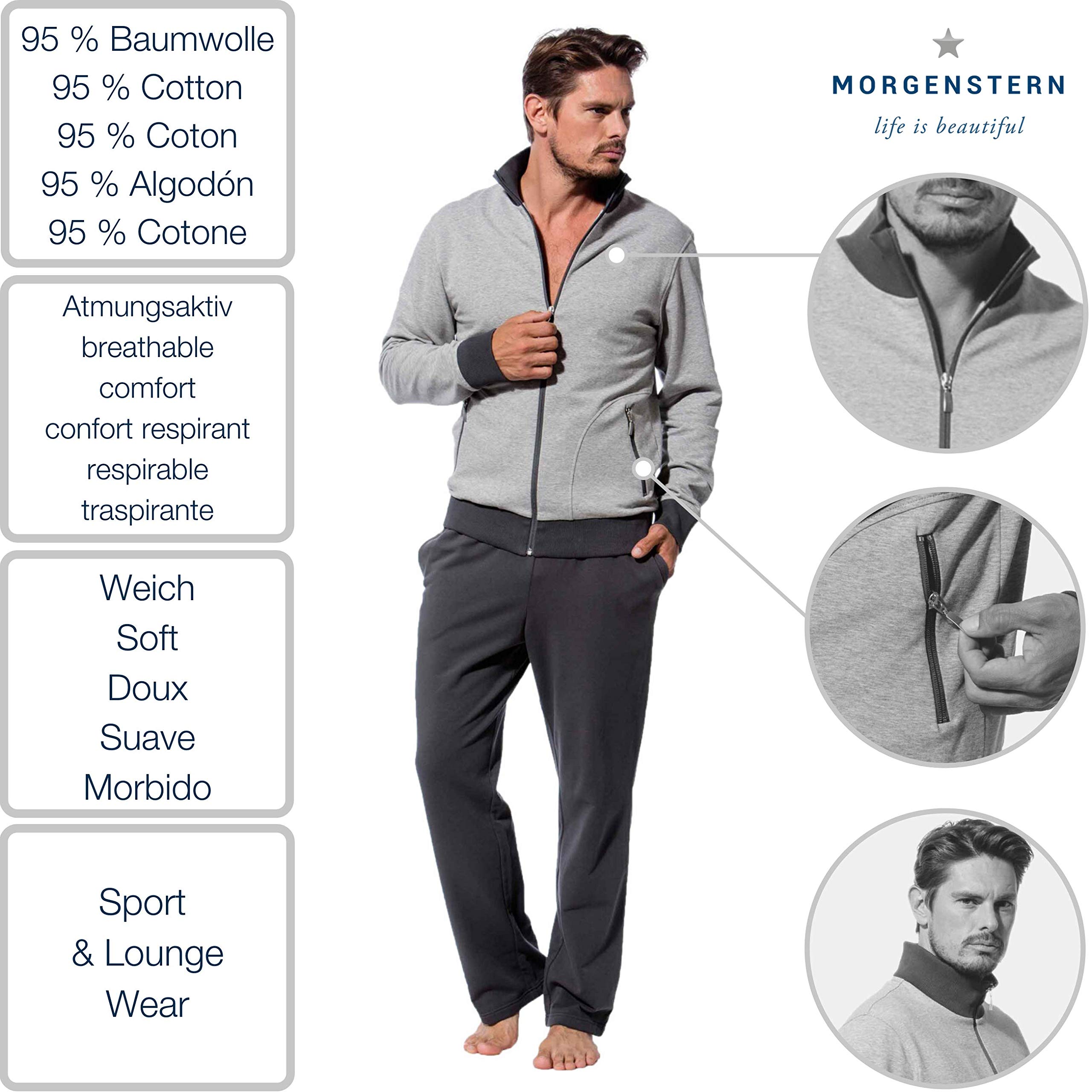 Men's Casual Loungewear Set - Light Gray Hoodie & Jogger Pants for Home, Gym & Outdoor Comfort | Morgenstern