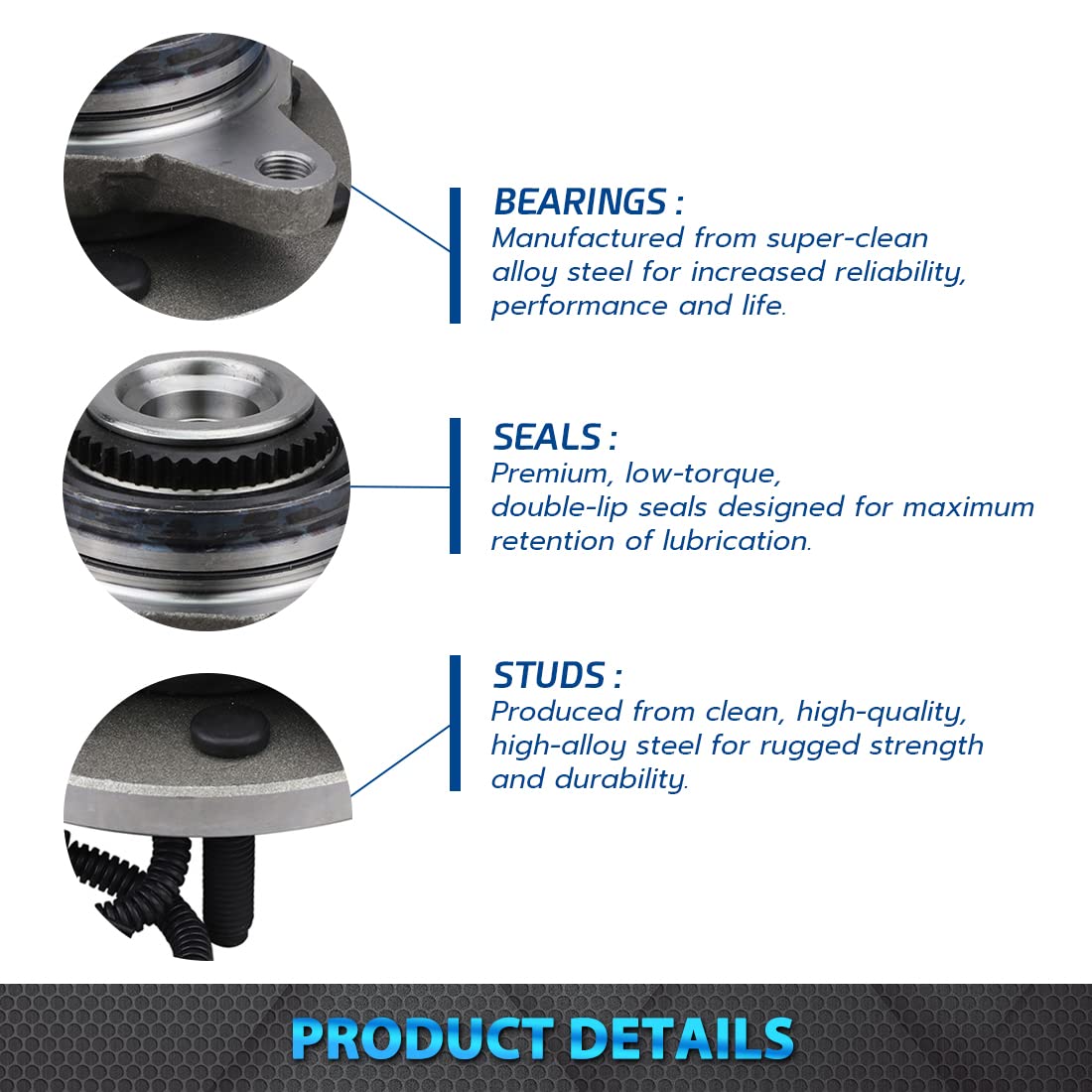 2 Pack Front Wheel Bearing & Hub Assembly for 2011-2014 Ford F-150/Expedition/Lincoln Navigator 4WD - Durable Replacement for Smooth Off-Road & Towing Performance