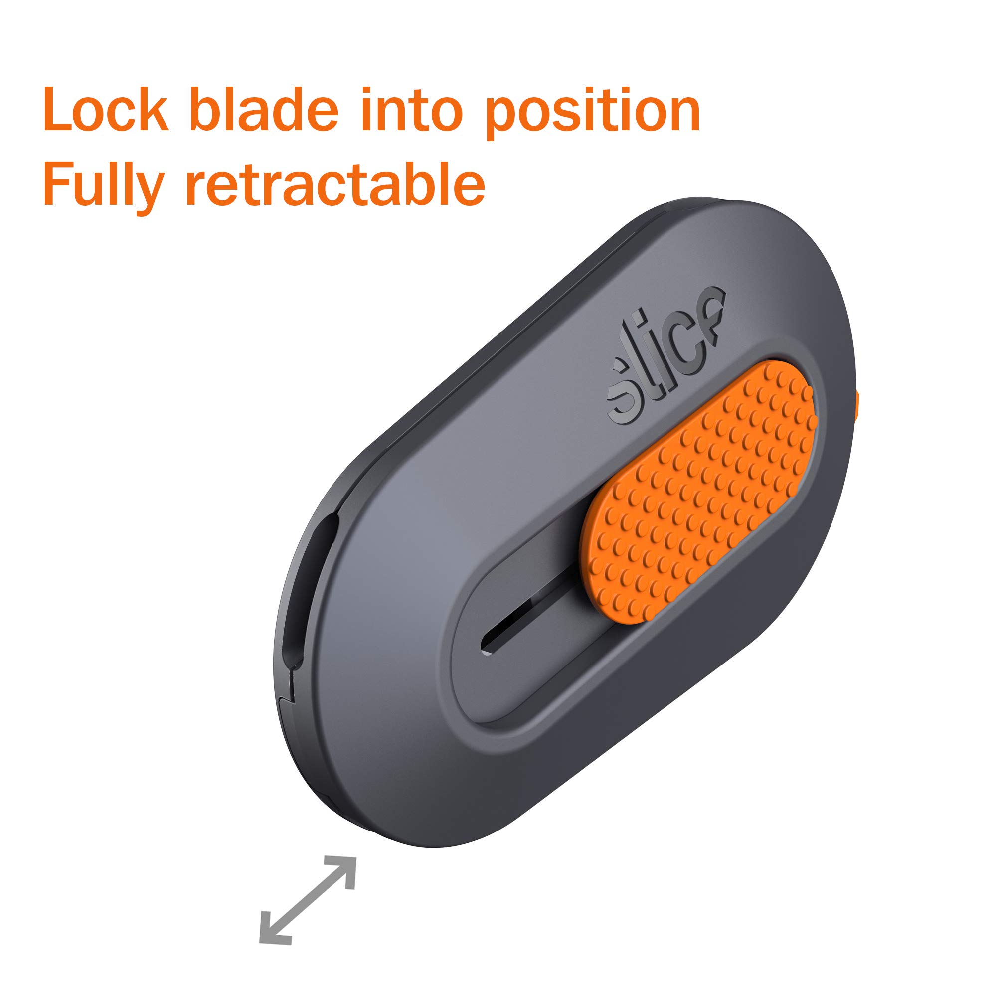 Slice Mini Box Cutter - Safe Manual Retractable Ceramic Blade (11x Longer Lasting than Metal) - Keychain Package Opener (1 Pack) - Perfect for Home, Office & Warehouse Use