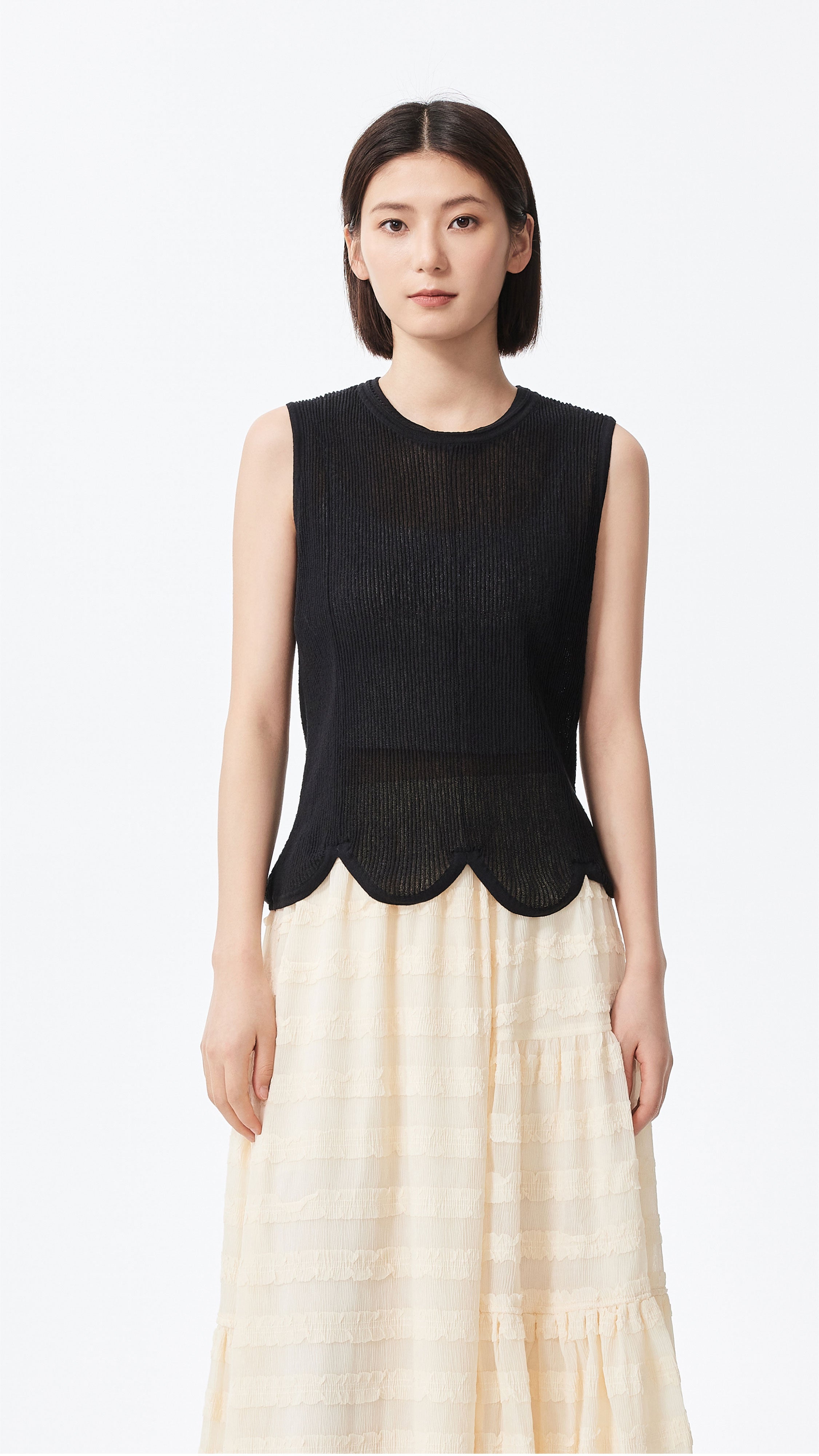 Ottoman Knitted Tank Top for Women - Soft Breathable Summer Casual Wear - Perfect for Beach, Yoga, and Everyday Outfits