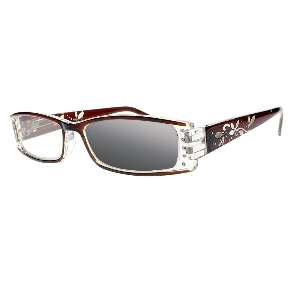 Women's Stylish Flower Rhinestone Photochromic Reading Glasses with UV400 Protection - Perfect for Outdoor Reading, Driving & Fashion Accessories