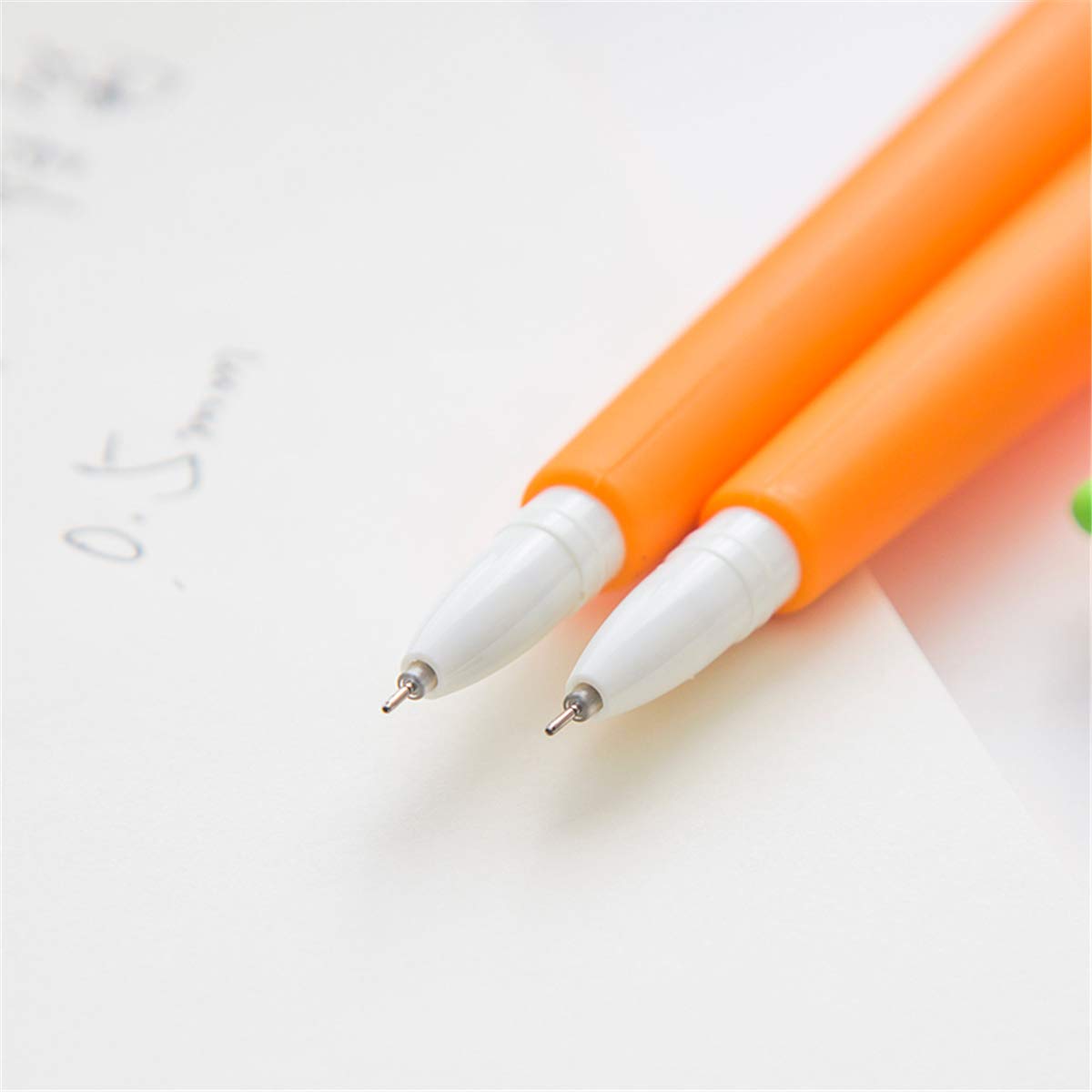 Cartoon Carrot-Shaped Gel Pens - 12-Pack Cute Creative Ballpoint Pens for Office, School & Art Supplies | Fun Writing Utensils for Kids, Journaling & Gift Giving