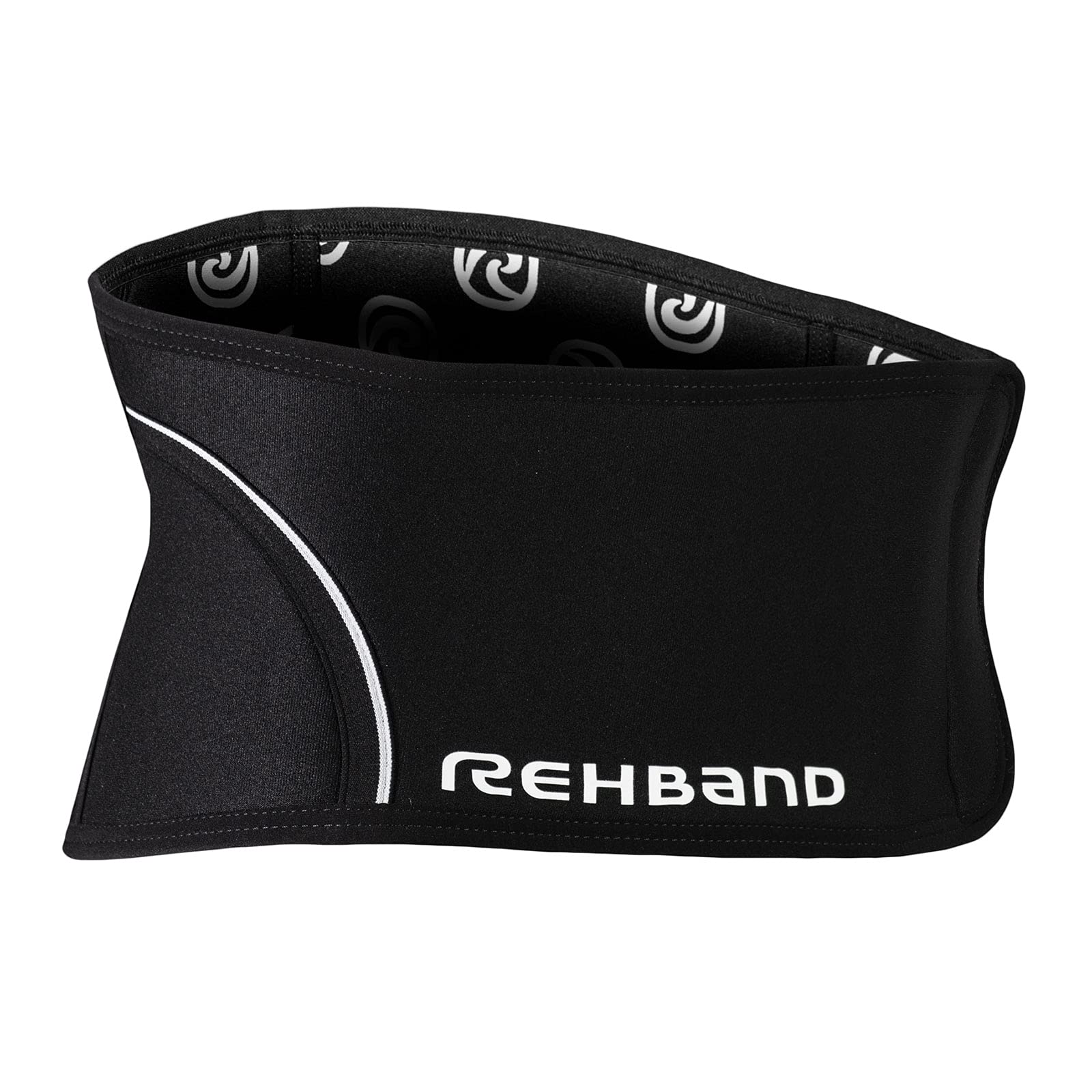 Rehband Black Lower Back Support Belt - 5mm SBR/Neoprene Lumbar Brace for Pain Relief & Spine Stabilization - Medium Size for Men & Women - Ideal for Weightlifting, CrossFit, Workouts & Daily Activities