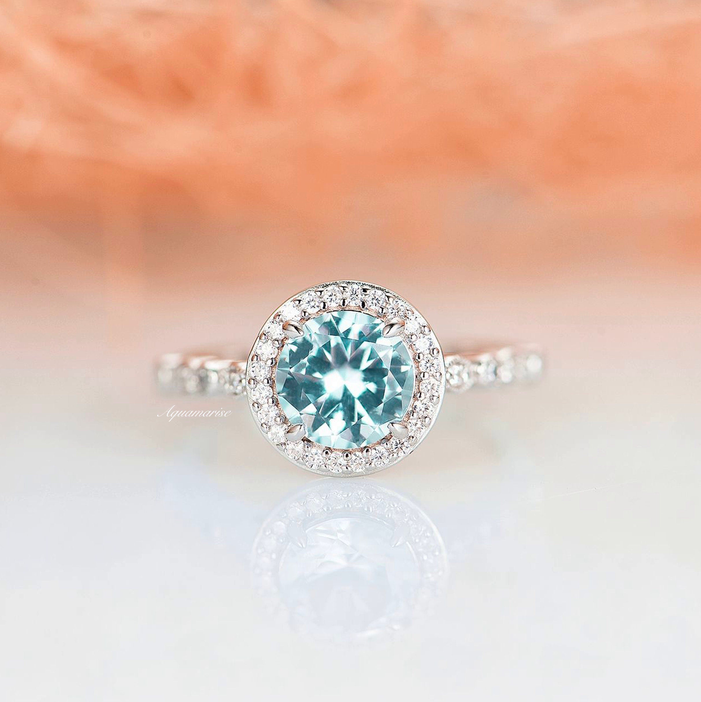 Exquisite Aquamarine Gemstone Ring in Sterling Silver – Elegant Jewelry for Women, Perfect for Weddings, Anniversaries & Special Occasions