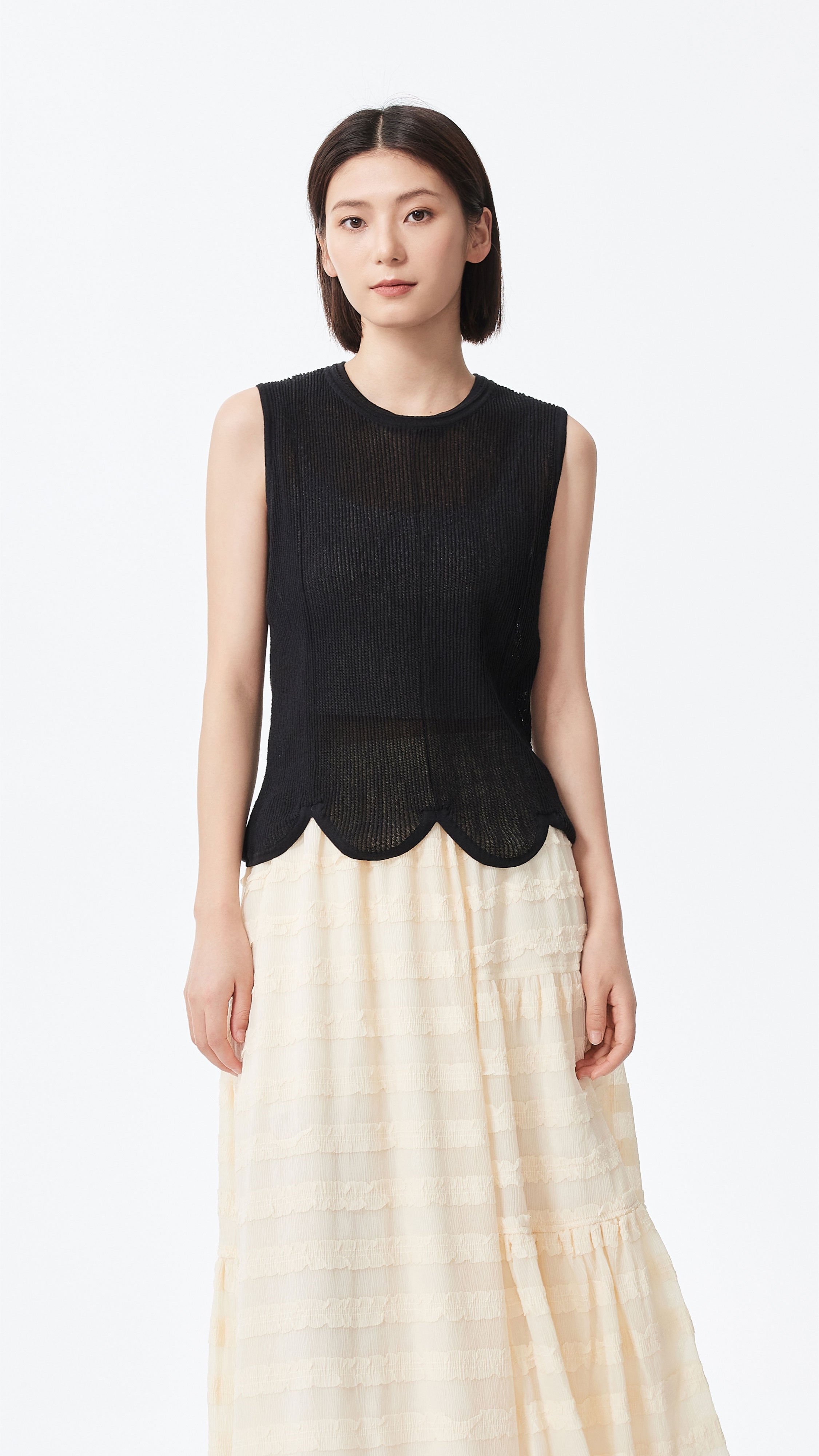 Ottoman Knitted Tank Top for Women - Soft Breathable Summer Casual Wear - Perfect for Beach, Yoga, and Everyday Outfits