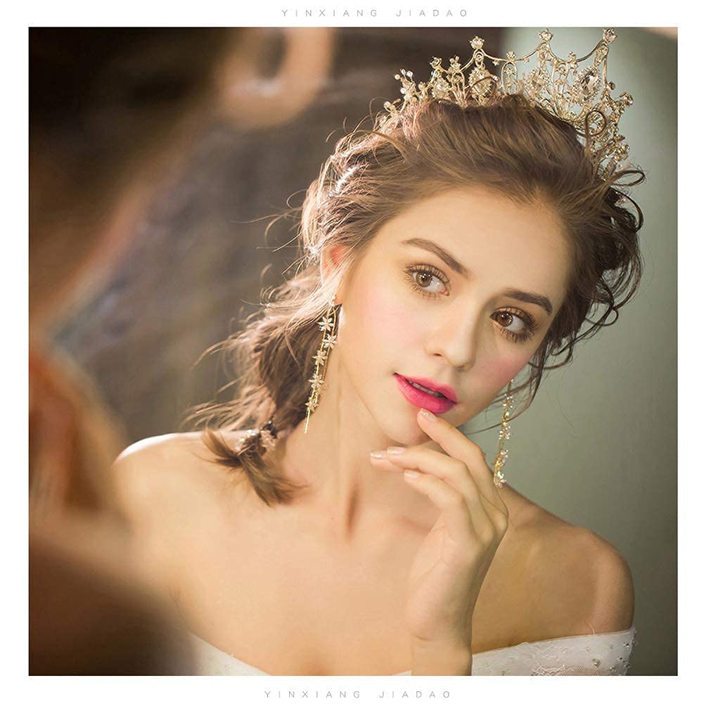 Sparkling Crystal Rhinestone Wedding Tiara for Bride - Elegant Alloy Bridal Crown Headpiece for Princess Theme, Prom, Pageant, and Special Occasions