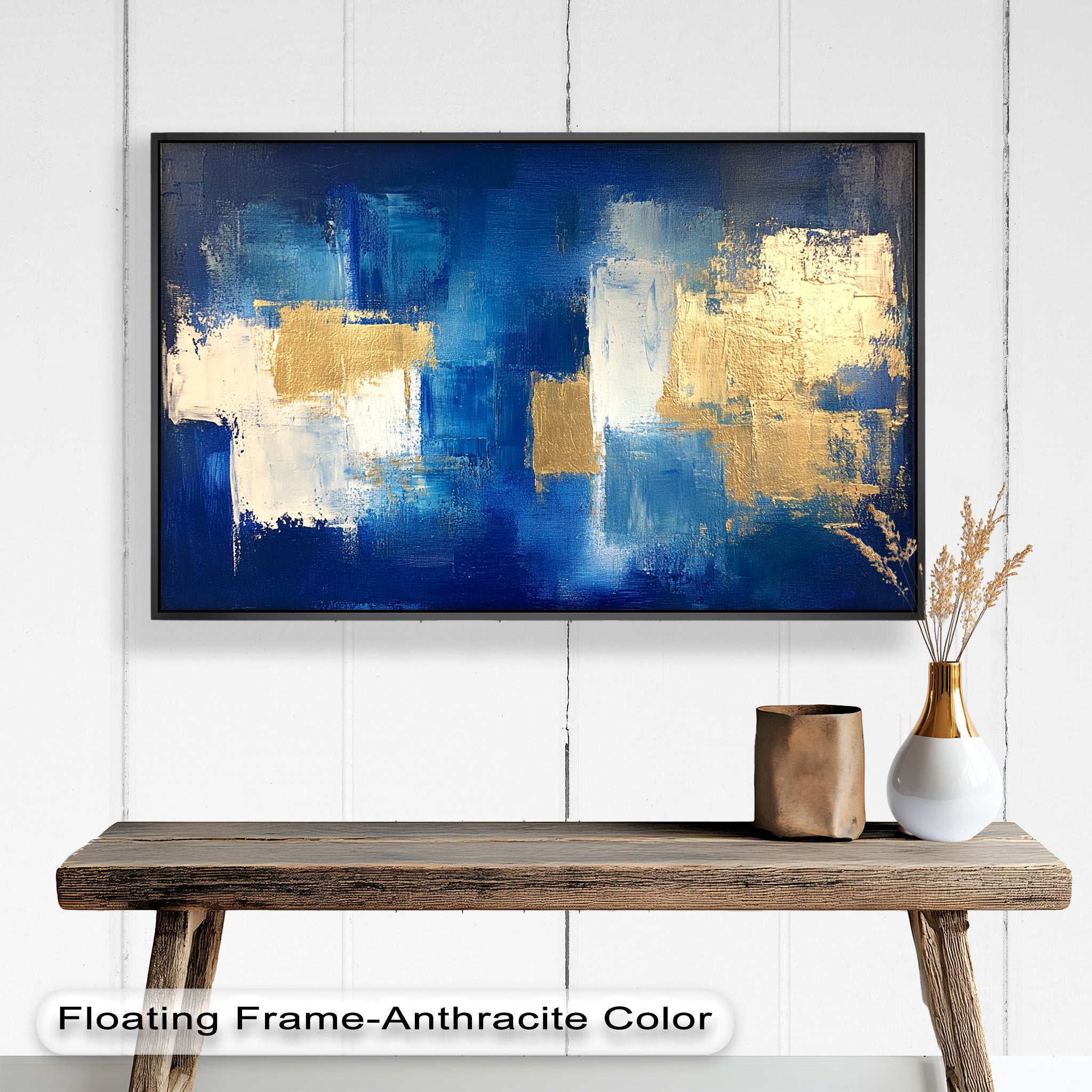 Blue Harmony Abstract Oil Painting - Modern Wall Art for Living Room, Bedroom & Office Decor | Handmade Canvas Artwork
