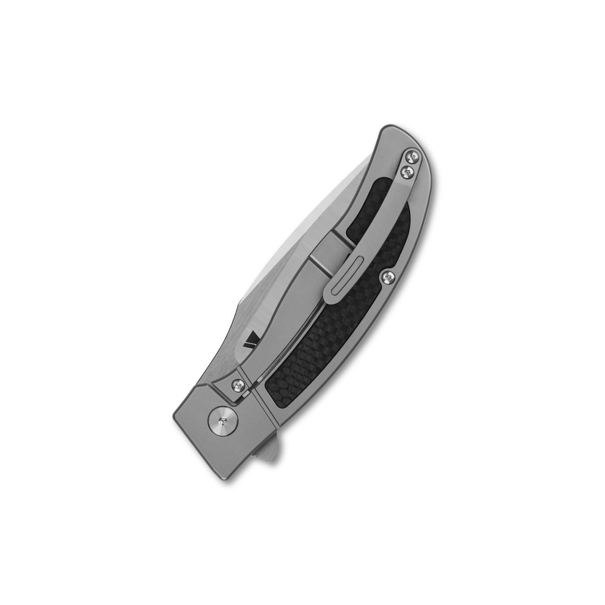 QSP Legatus Frame Lock Pocket Knife - M390 Premium Steel Blade, Titanium Handle with Carbon Fiber Inlay - EDC, Outdoor, Camping & Survival Knife