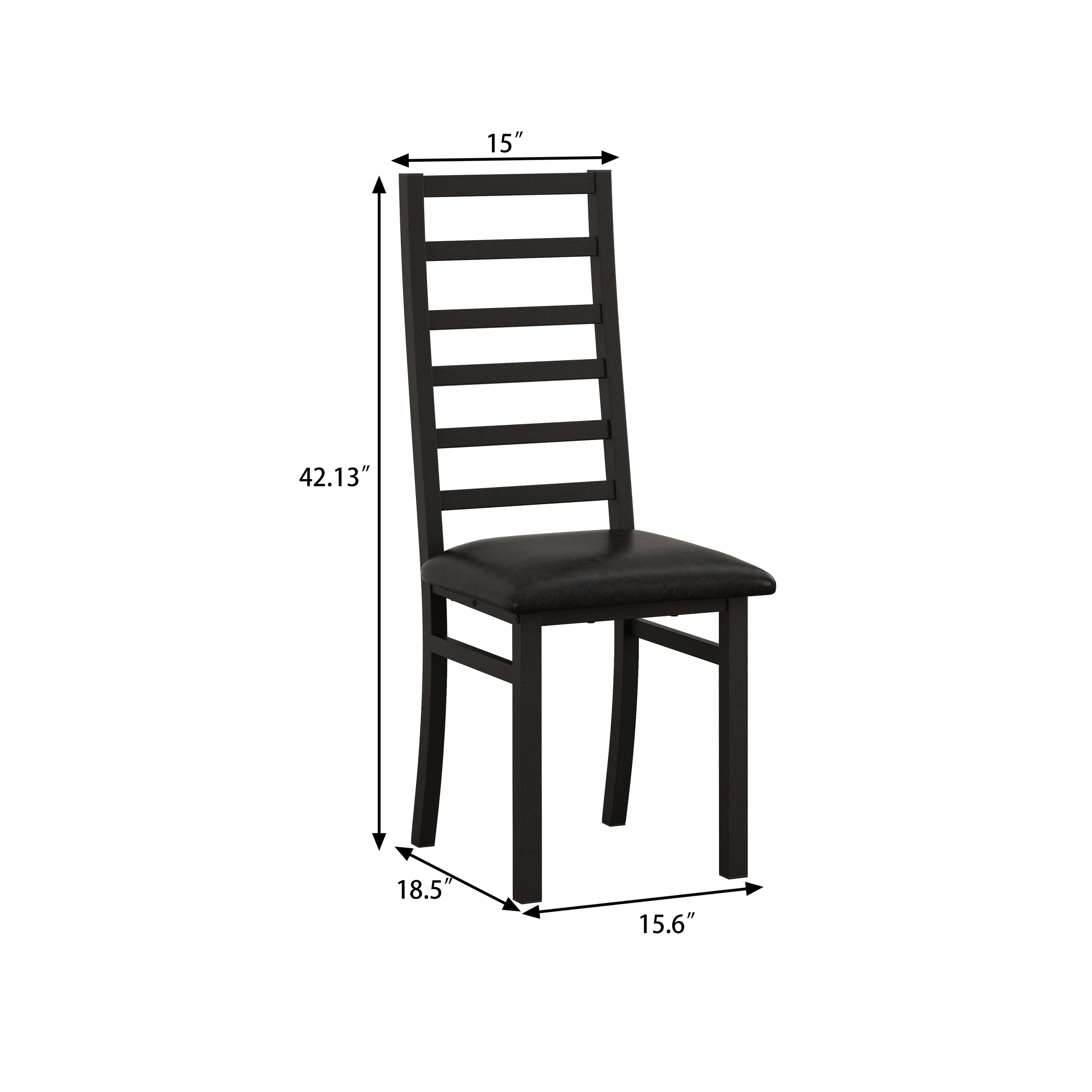 47 Inch Black Tulip Dining Table Set for 4 with Matching Chairs - Perfect for Small Spaces, Dining Rooms & Coffee Shops | Modern Kitchen Furniture for Compact Homes & Cafes