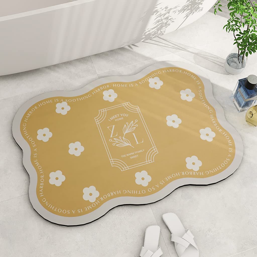 Premium Diatomite Bath Mat - Ultra Absorbent, Non-Slip Bathroom Floor Mat with Nordic Design, Machine Washable for Bathroom, Kitchen & Living Room - Perfect for Wet Areas, Spa-Like Comfort & Home Decor