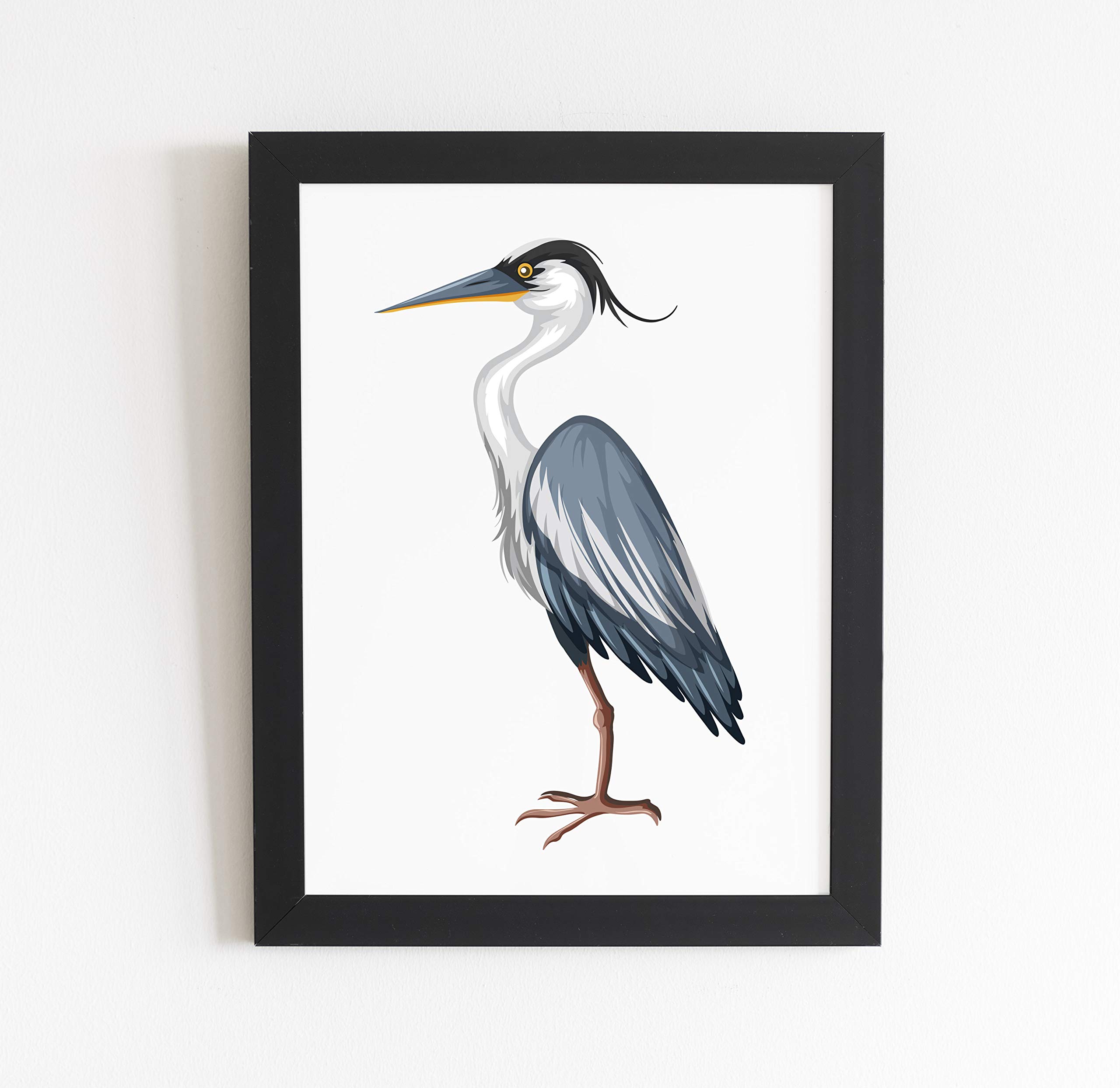 Coastal Heron Wall Art Print - Vintage Bird Poster for Bedroom Decor, 8.5x11 Inch Unframed | Perfect Above Bed Master Bedroom Wall Art & Coastal Home Decor | Nature-Inspired Wall Decor for Beach House, Living Room, Nursery