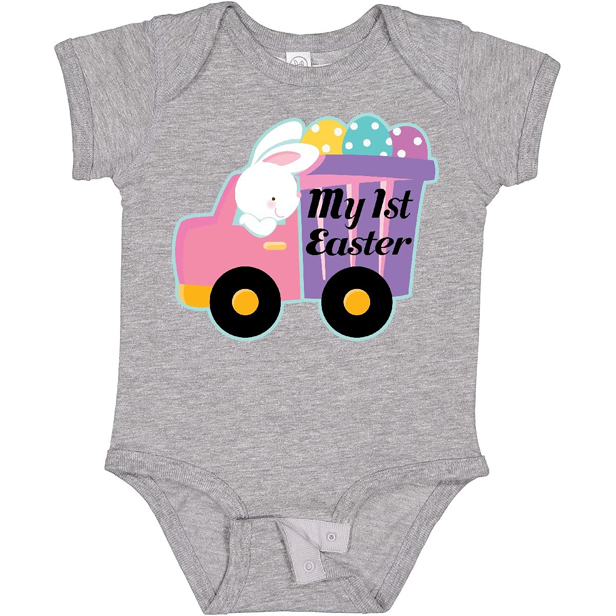 Inktastic My 1st Easter Bunny Rabbit Egg Truck Baby Bodysuit - Cute Easter Outfit for Infants & Toddlers - Perfect for Easter Egg Hunts, Family Photos & Spring Celebrations