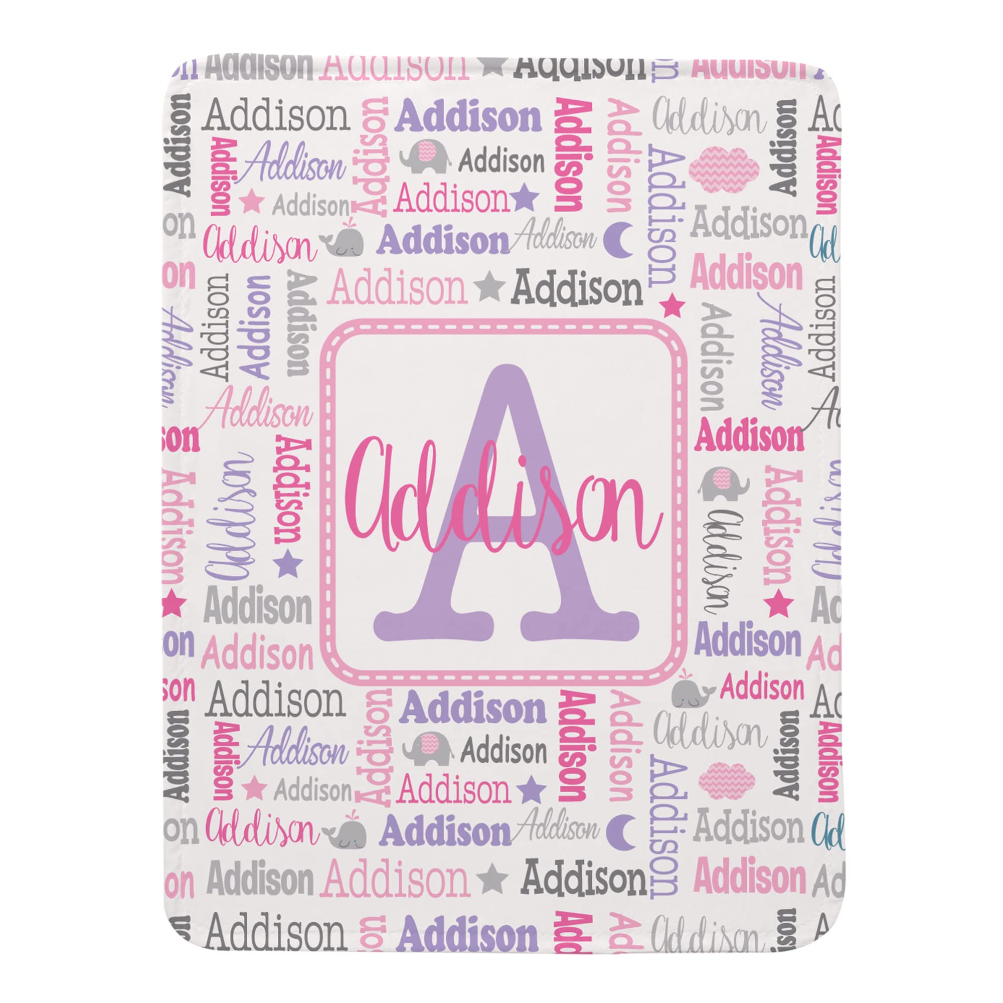 Personalized Baby Name Blanket - Pink Nursery Decor for Baby Showers & Gifts