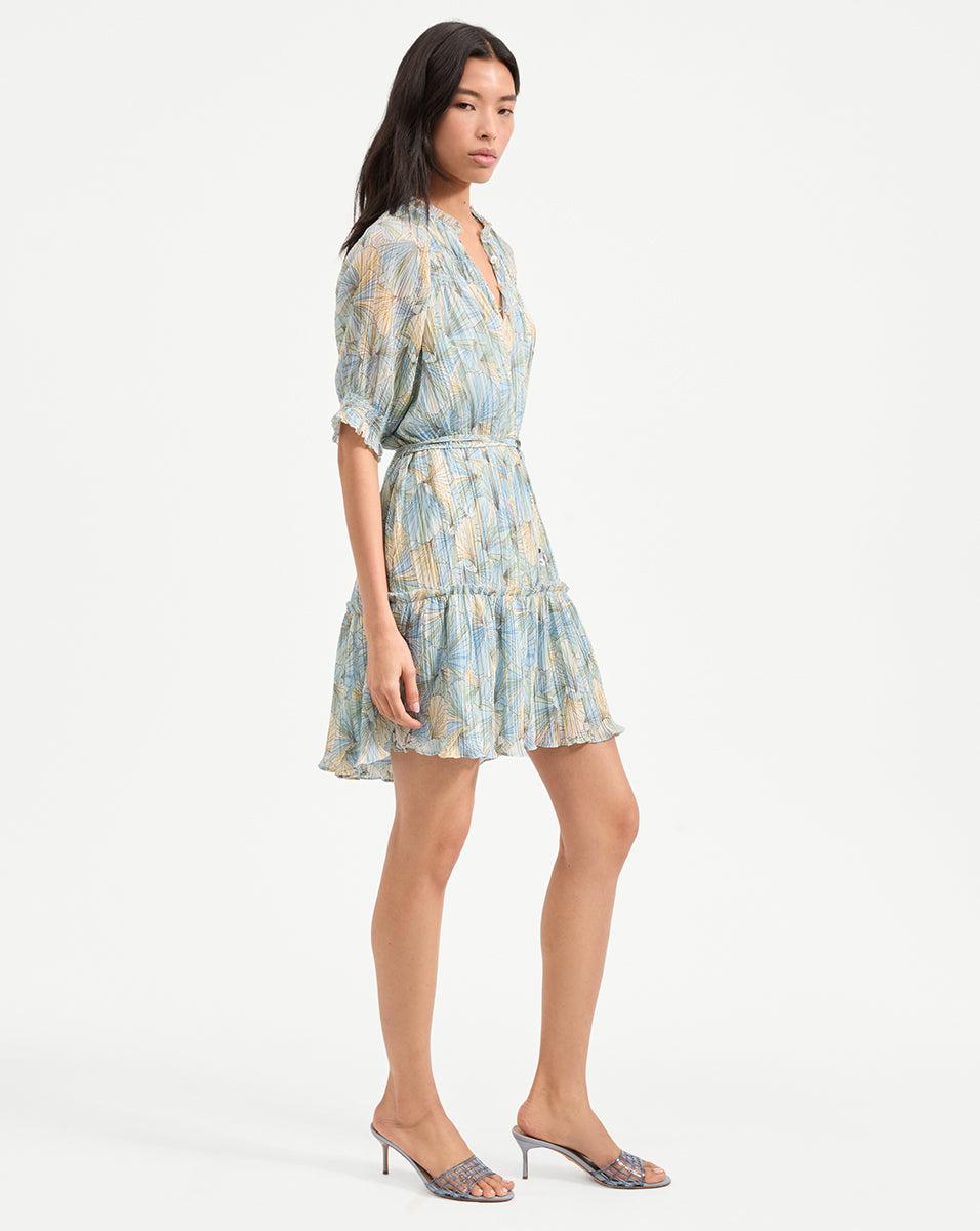 Dorrie Pleated Mini Dress for Women - Flowy A-Line Short Dress with Ruffles, Perfect for Parties, Dates & Summer Outfits
