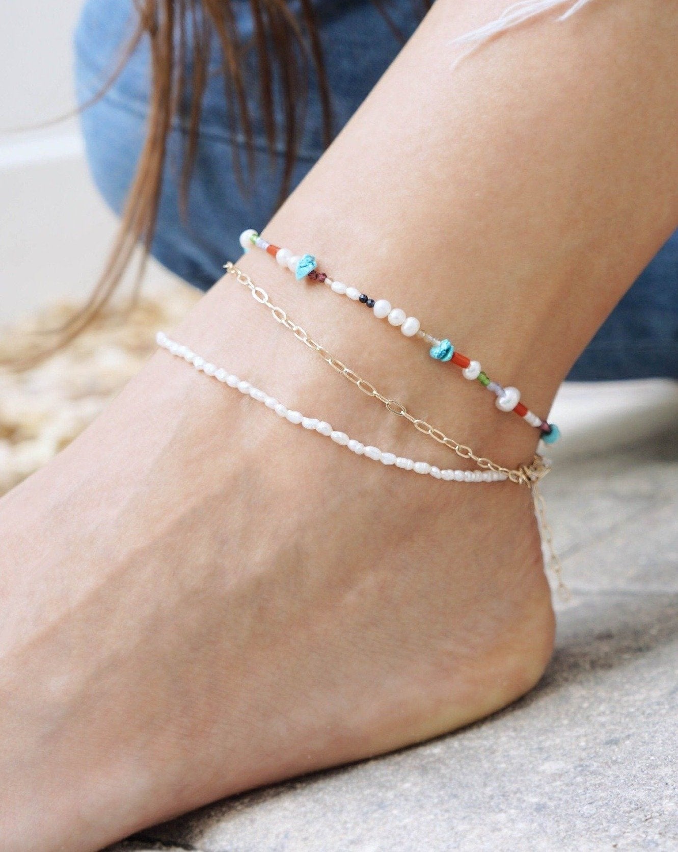 Lamera Anklet for Women - Elegant Adjustable Ankle Bracelet with Charms - Perfect for Beach, Summer, and Boho Fashion Outfits