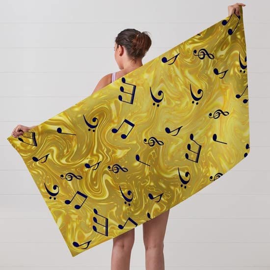 Music Notes Large Beach Towel - Soft, Unique Design for Pool, Beach & Outdoor Use | CafePress