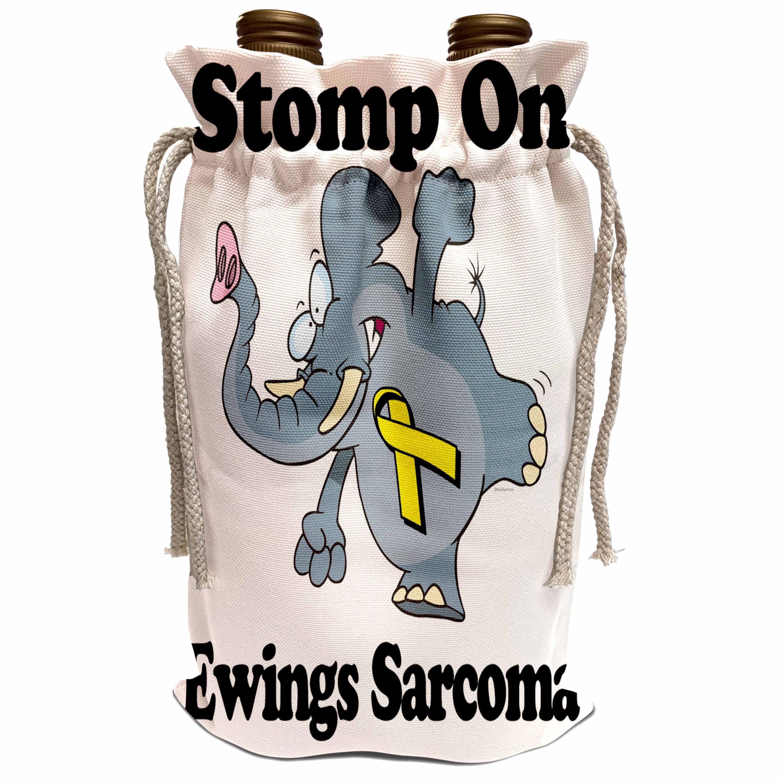 Elephant Stomp Wine Bag - Ewing's Sarcoma Awareness Ribbon Design | Reusable Insulated Tote for Charity Events, Fundraisers & Wine Lovers | Support Cancer Awareness Causes