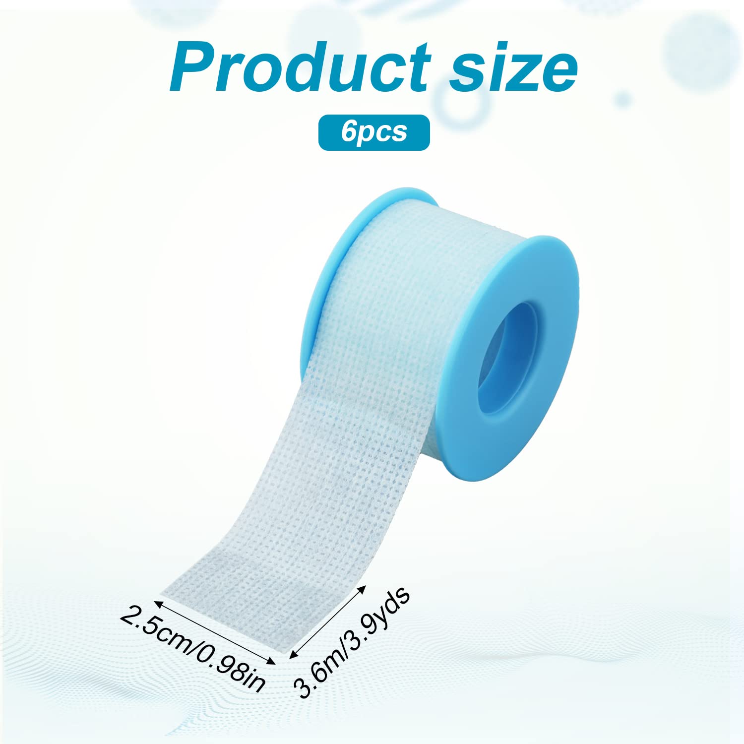 SAVITA 6pcs Reusable Silicone Eyelash Tapes - Non-Woven Fabric Lash Adhesive Strips for Extensions (Blue, 0.98