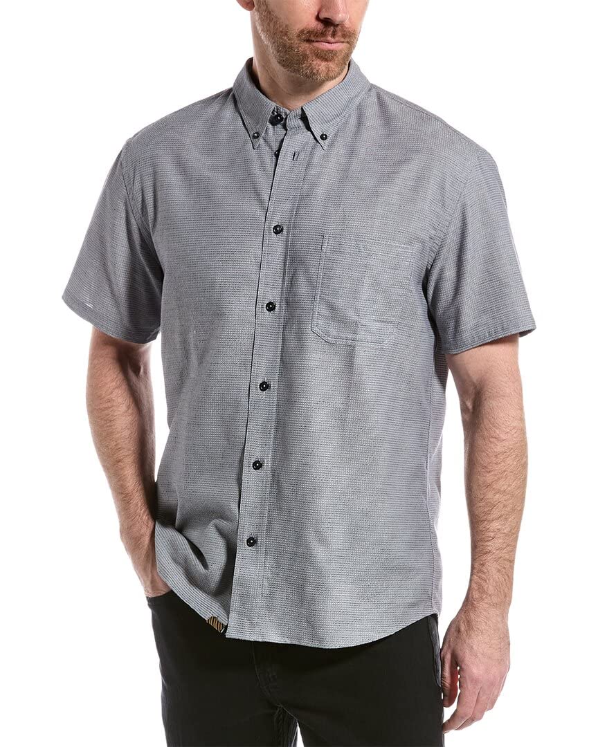 Billy Reid Men's Short Sleeve Tuscumbia Shirt | Casual Button Down Shirt for Summer | Perfect for Outdoor Activities & Business Casual Wear