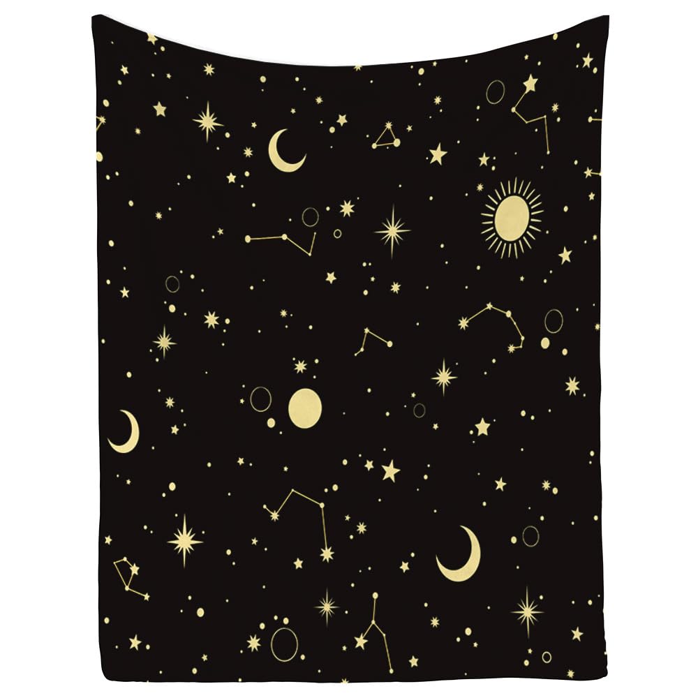 Galaxy Print Flannel Fleece Throw Blanket - Lightweight Cozy Plush Blanket for Bedroom, Living Room, Sofa & Couch - 50