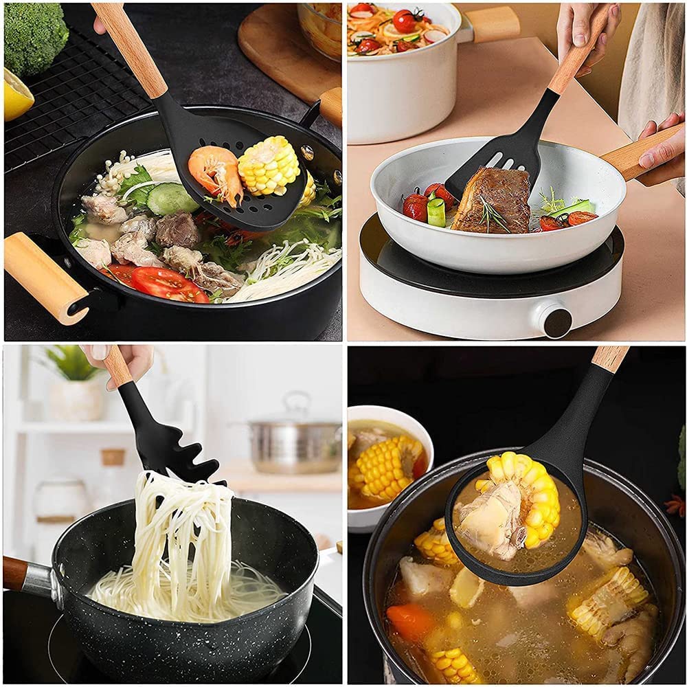 Utoolmart 9-Piece Silicone Kitchen Utensil Set - Non-Stick Cooking Tools, Heat-Resistant Spatula, Spoon & Turner - Perfect for Nonstick Cookware, Baking & Everyday Cooking - Ideal Christmas Gift for Home Chefs