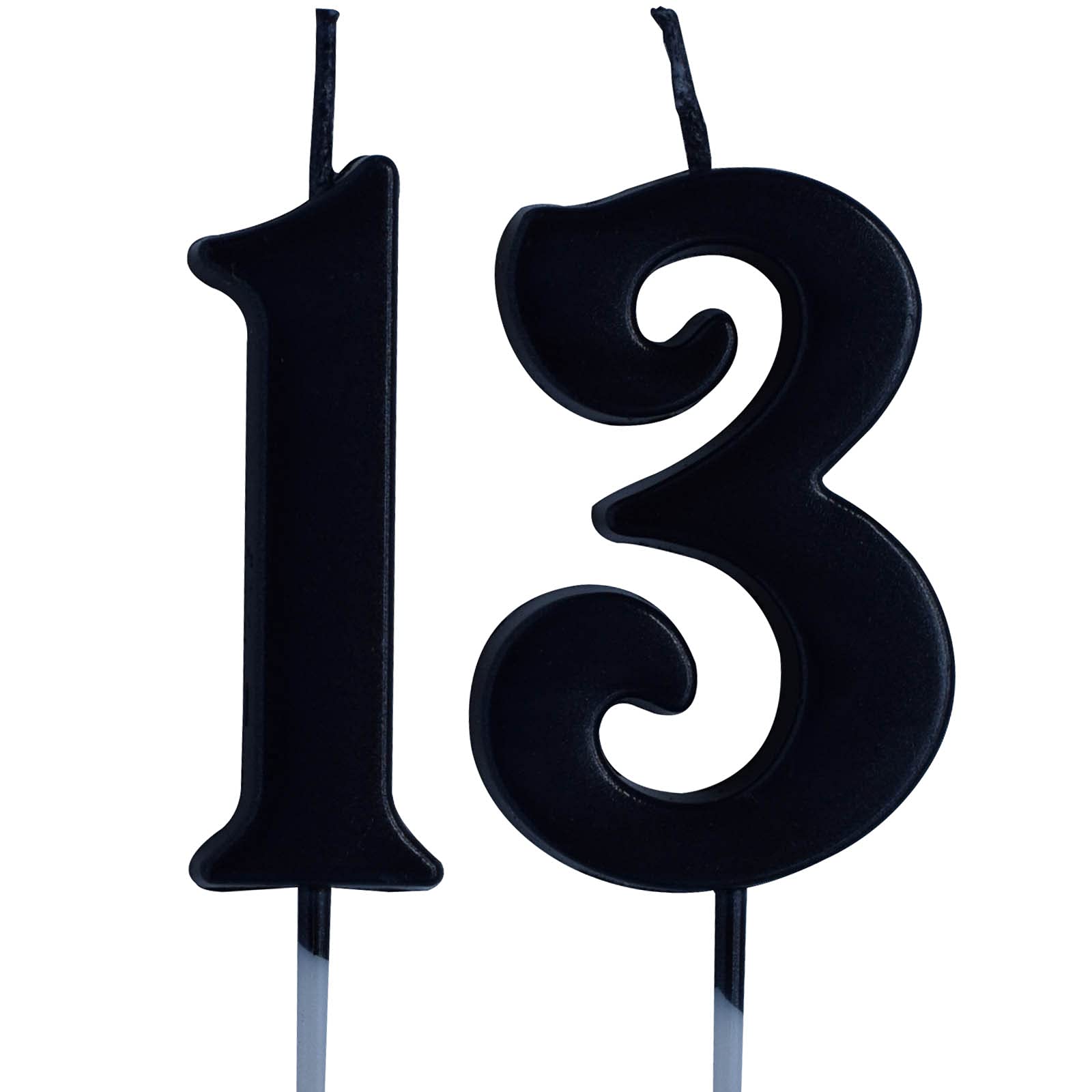 Black Number 13 Birthday Candle - Cake Topper for 13th Birthday Party Decorations (Boy or Girl) | Perfect for Teen Birthday Cakes, Sweet 16 Parties & Milestone Celebrations